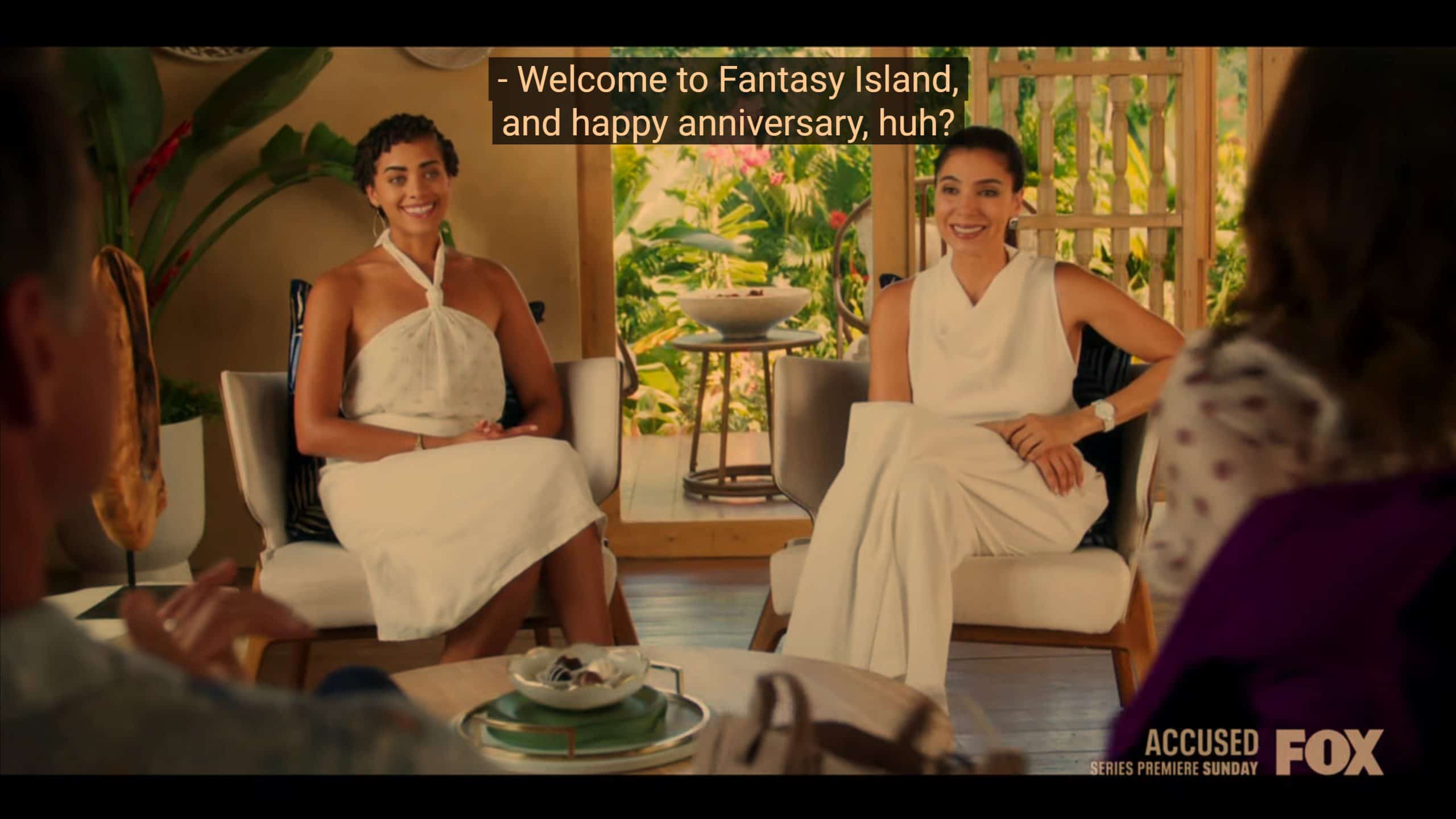 Elena greeting guests to Fantasy Island