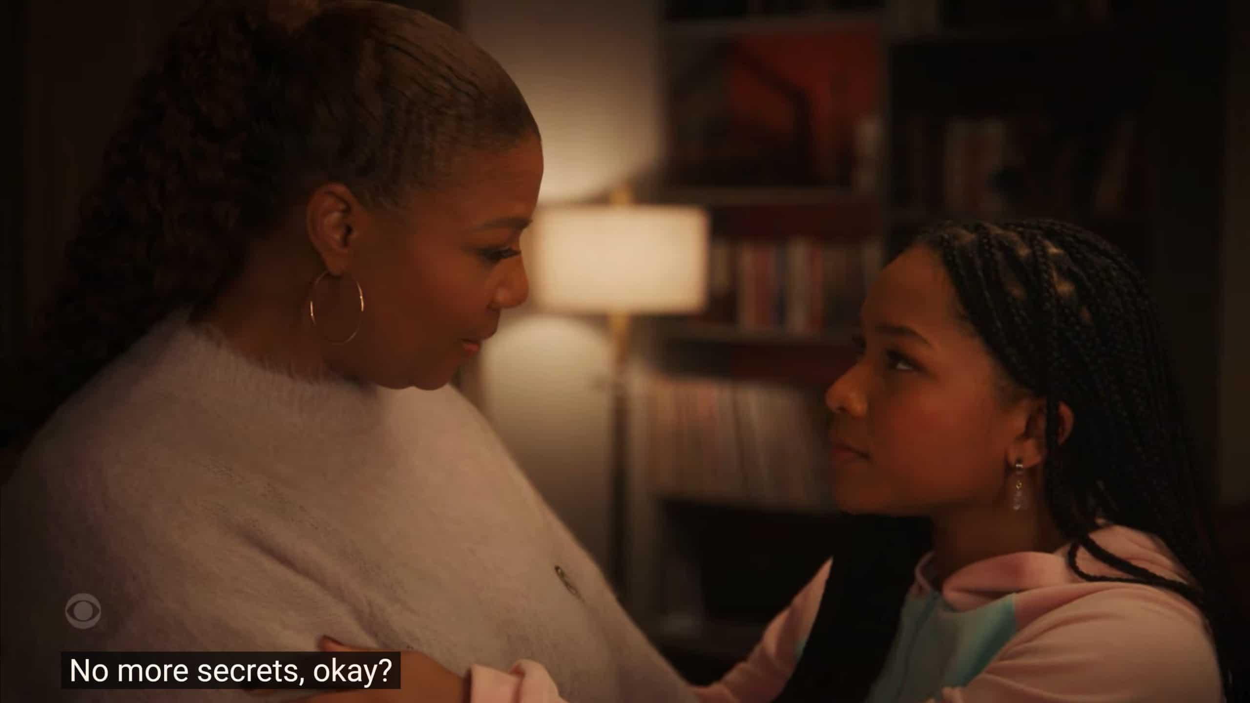 Queen Latifah as Robyn and Laya DeLeon Hayes as Delilah committing to no more secrets