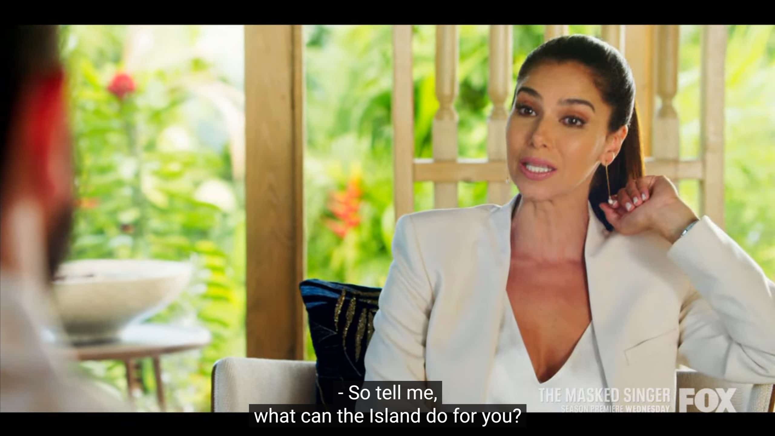 Roselyn Sanchez as Elena asking what the Island can do for someone