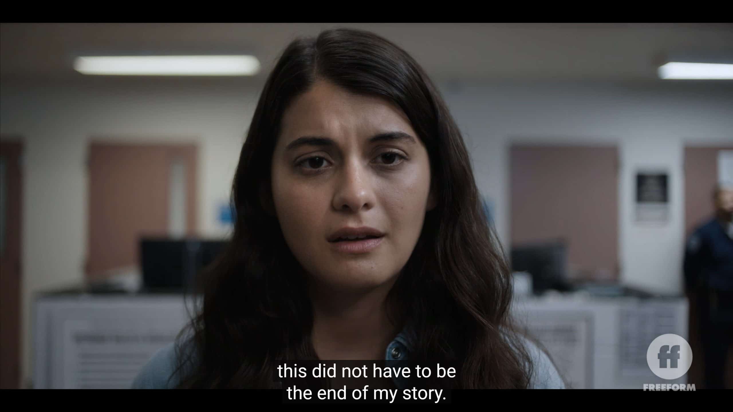 Sam (Sofia Black-D'Elia) speaking to inmates
