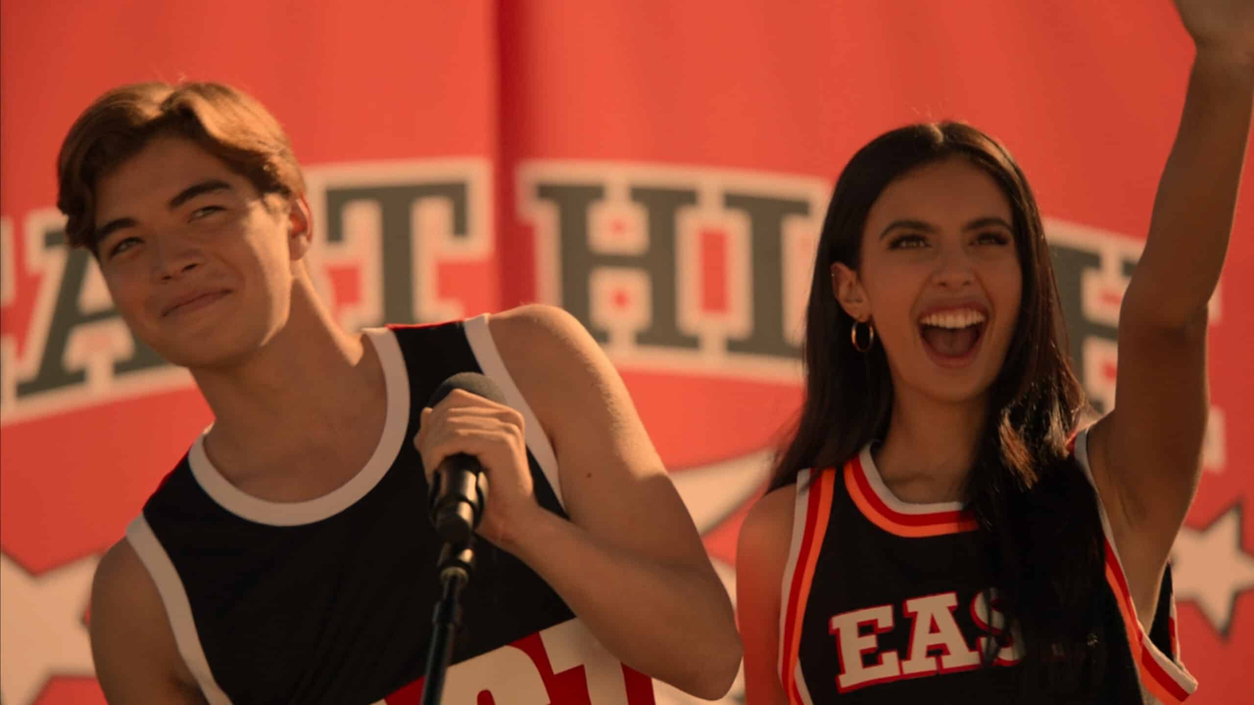 Mack (Matthew Sato) and Dani (Kylie Cantrall) being introduced as new cast members in the 'High School Musical' franchise