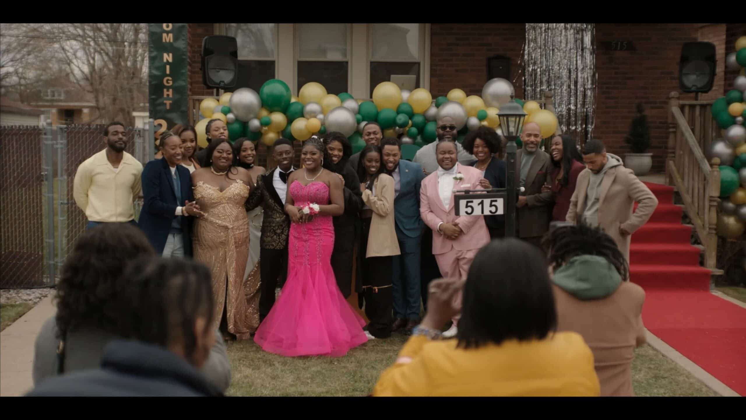 The Cast of The Chi taking a picture before prom