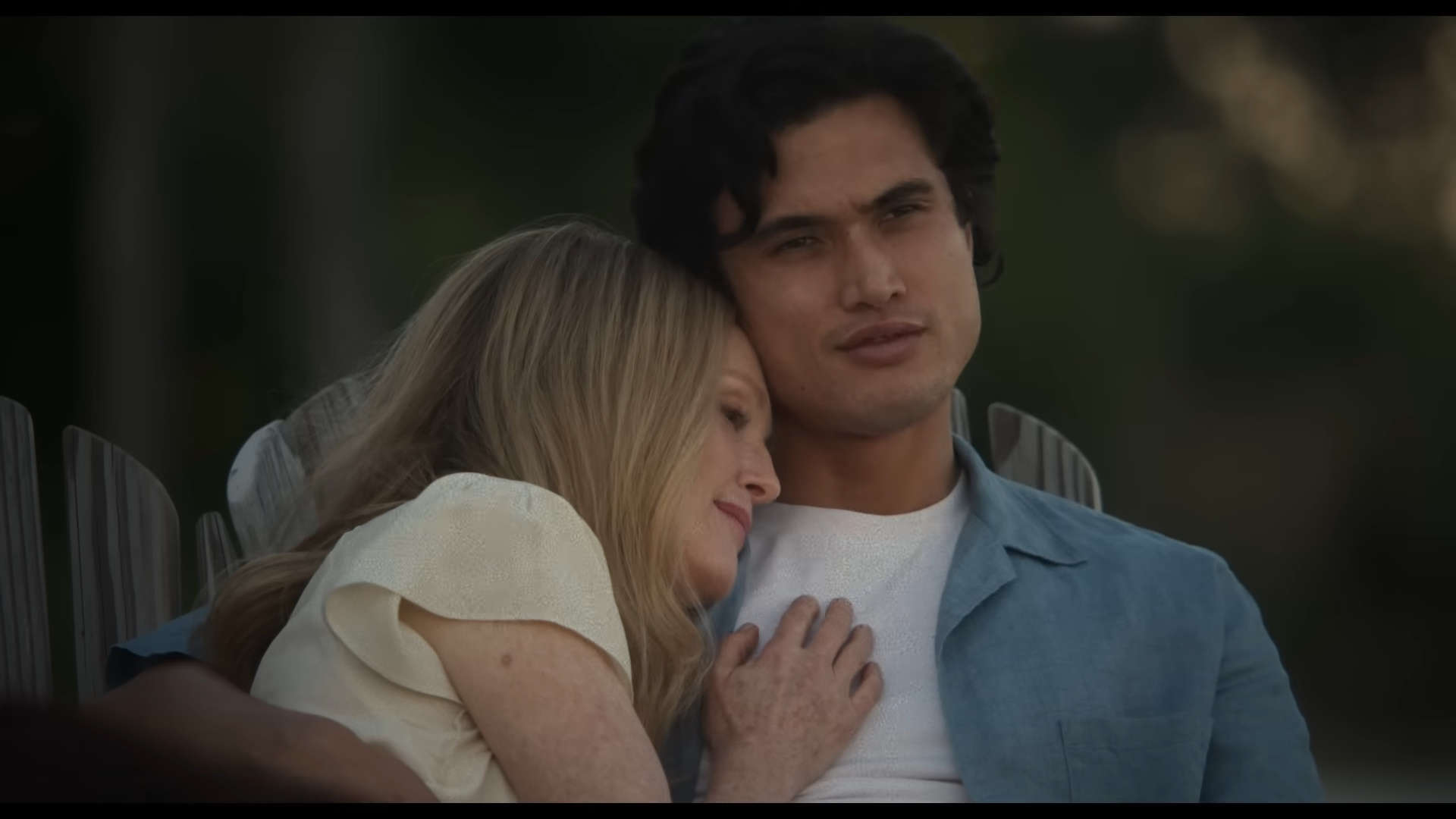 Julianne Moore as Gracie and Charles Melton as Joe