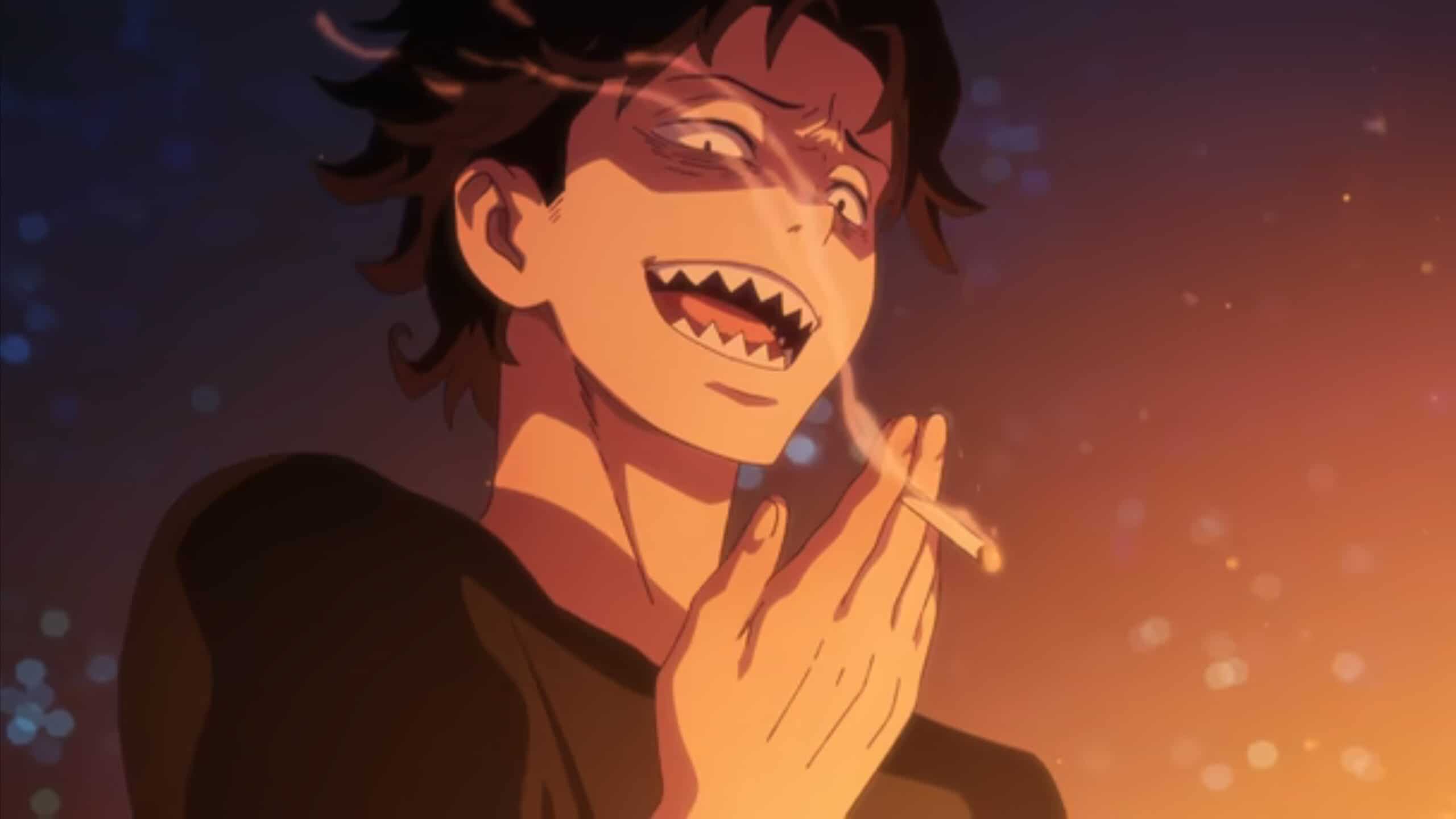 Higurashi (Okamoto Nobuhiko) laughing maniacally