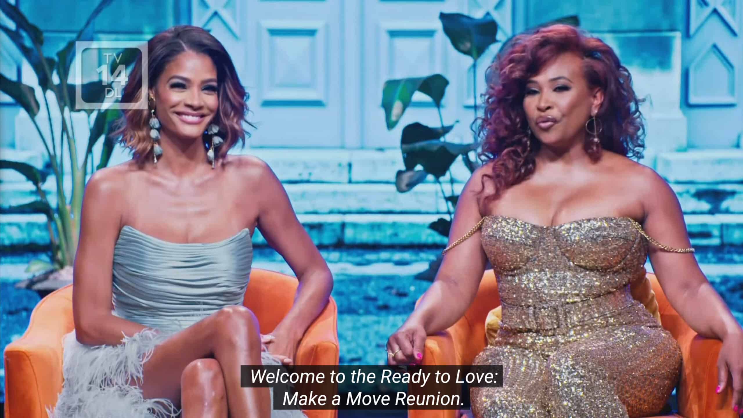 Tamica and Tanika welcoming people to the reunion show