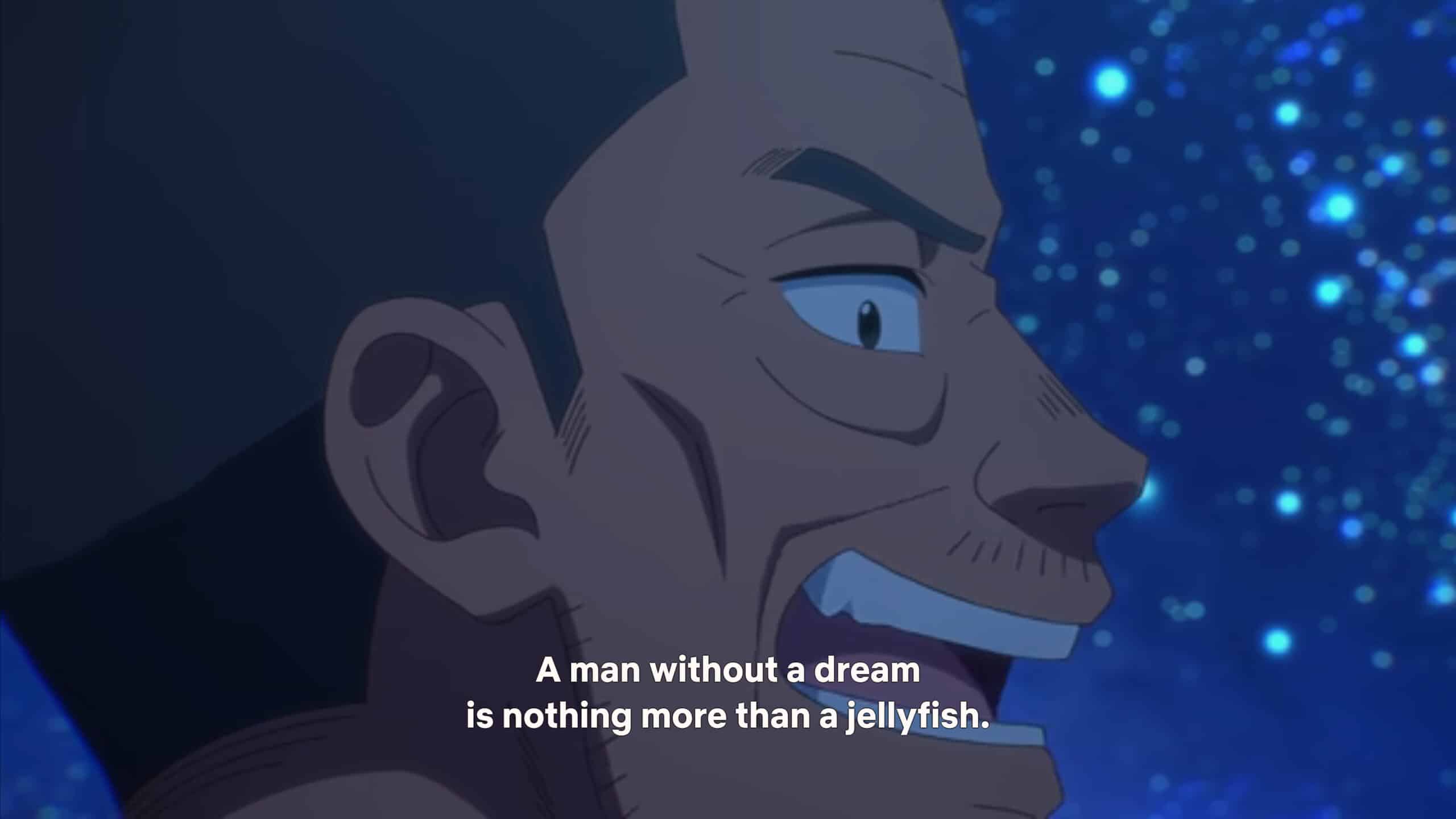 Tendo (Sasaki Yuuko) encouraging his son to dream