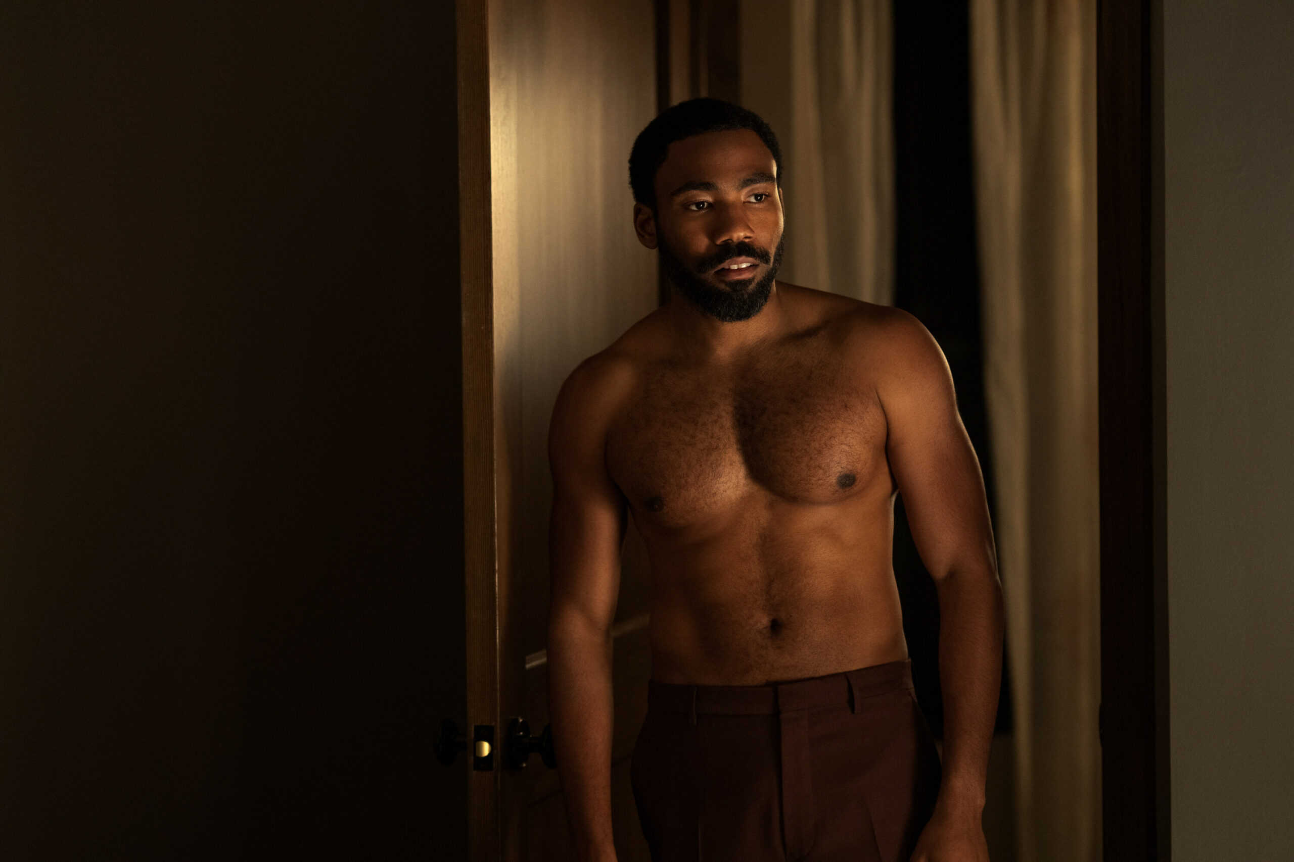Donald Glover without a shirt on