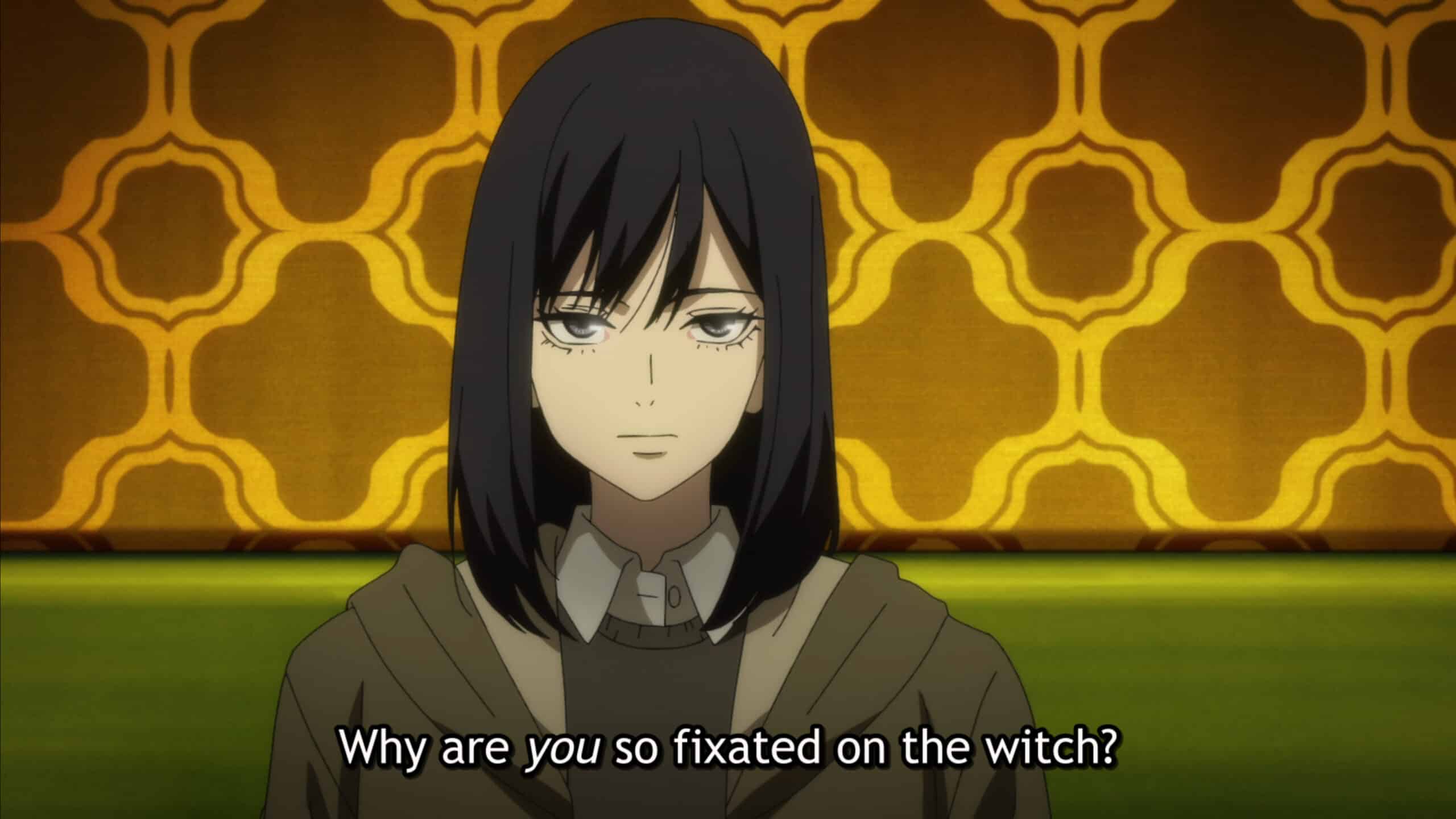 Ms. Haines (Junko Minagawa) asking Guideau about her obsession over a witch