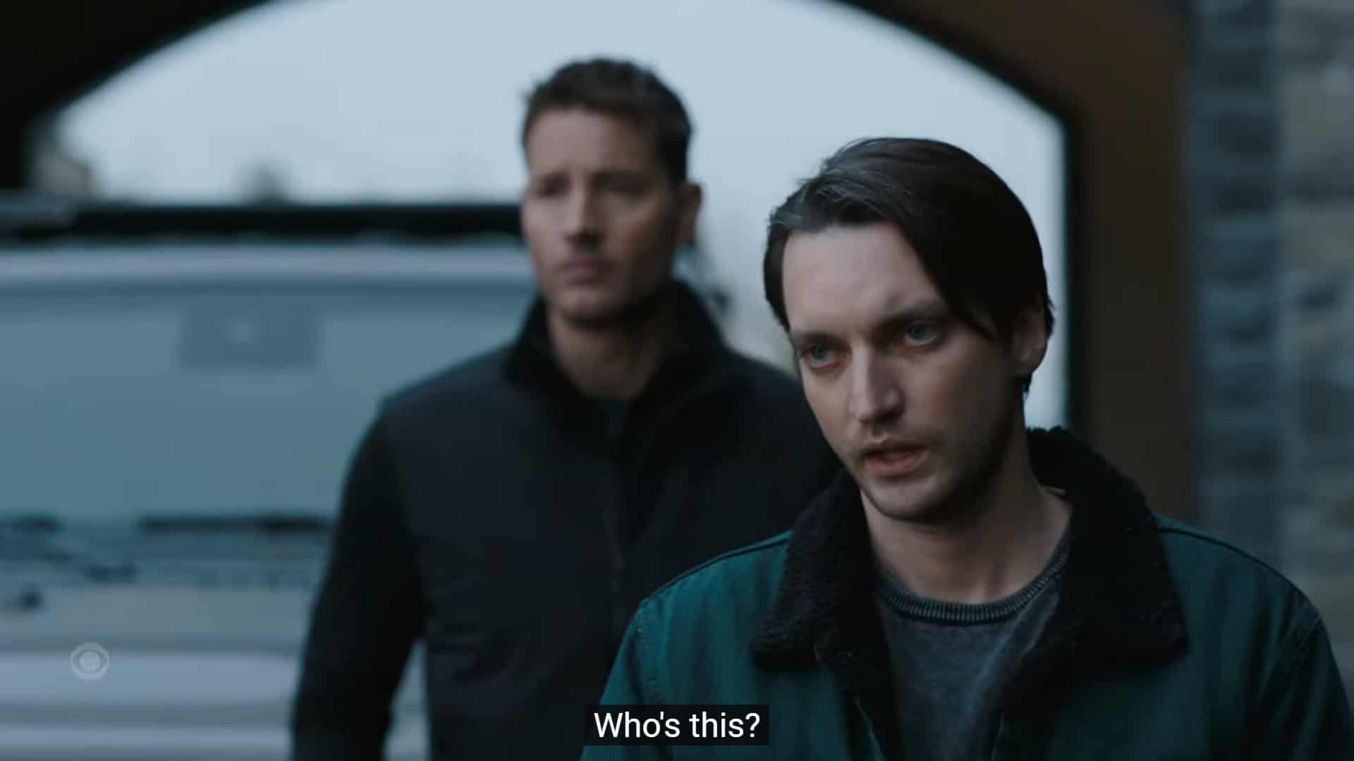 Matt (Richard Harmon) being asked who Colter is and what is he doing on their property?