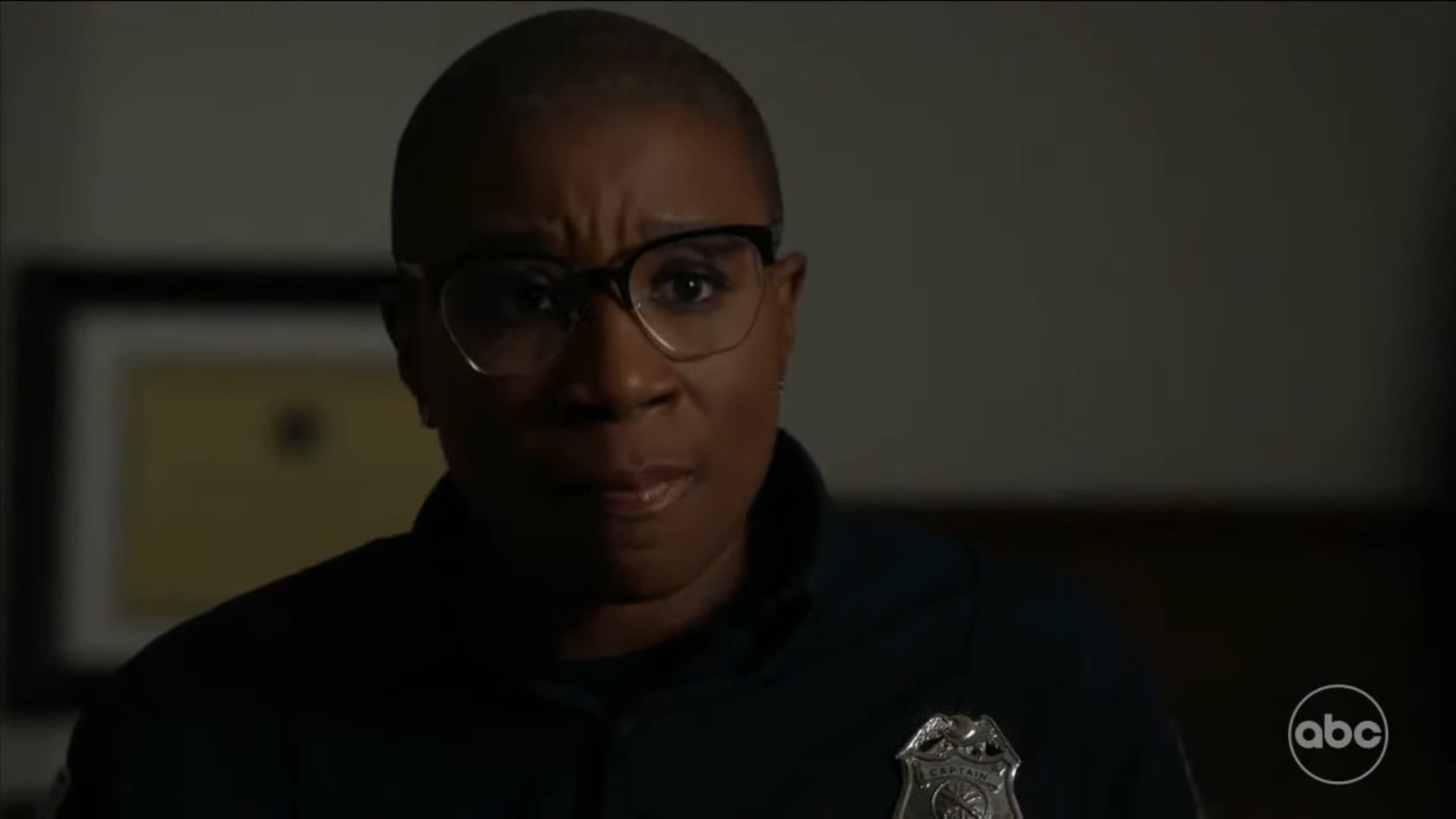 Aisha Hinds as Hen being told there is going to be an investigation into how she handled a 911 call