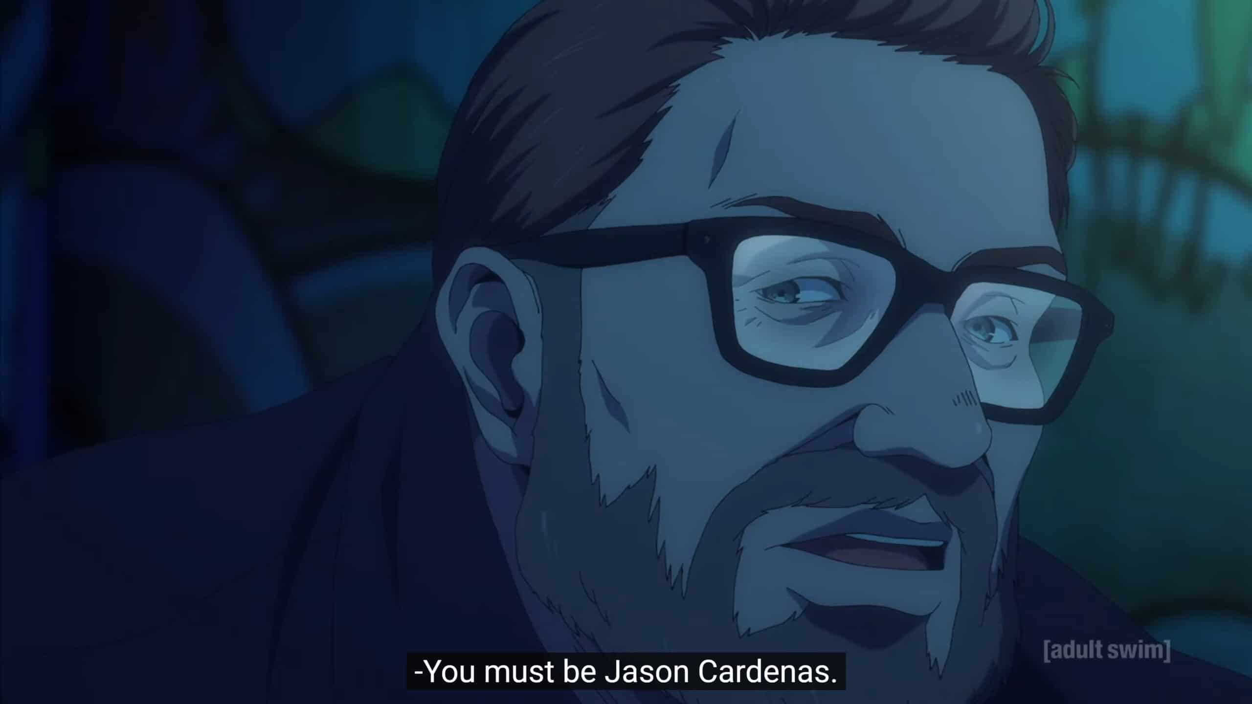 Jason Cardenas (Joe Daniels), drunk, talking to Mike