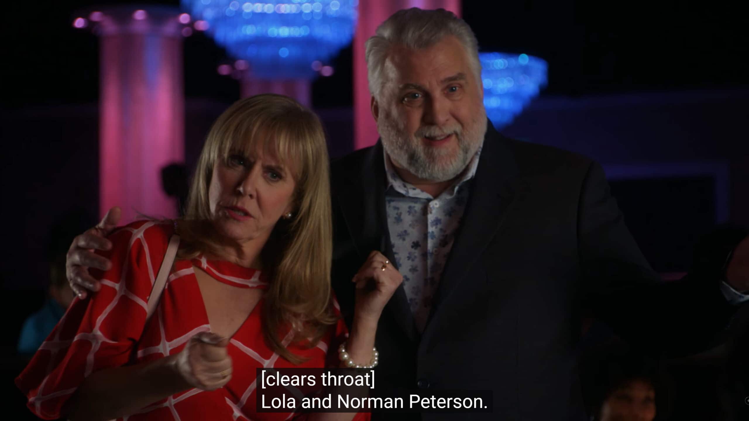 Lola Peterson (Romy Rosemont) and Norman Peterson (Daniel Roebuck) reintroducing themselves