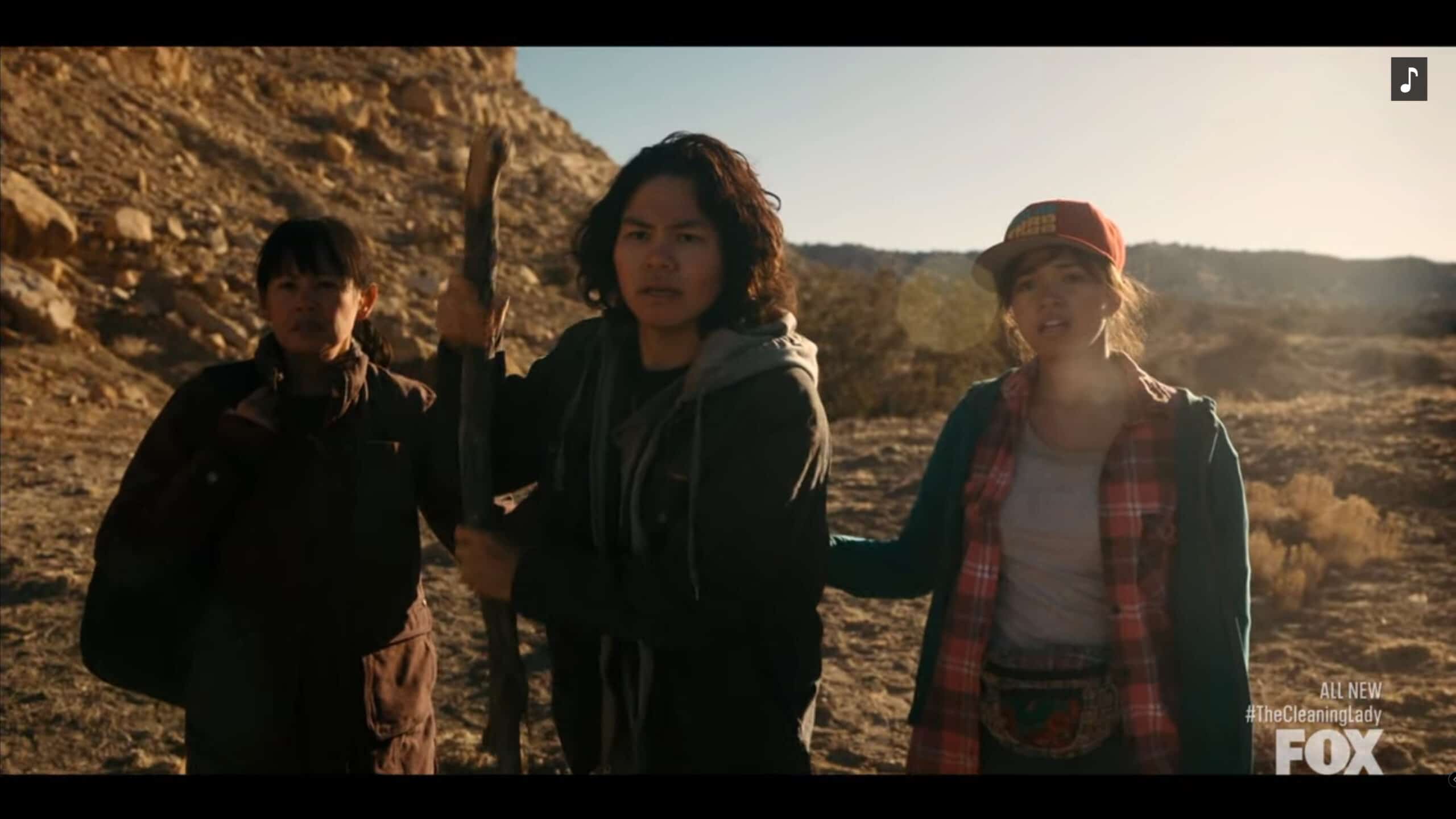 Martha Millan as Fiona, Sean Lew as Chris, and Esmeralda Camargo as Camilla in the desert