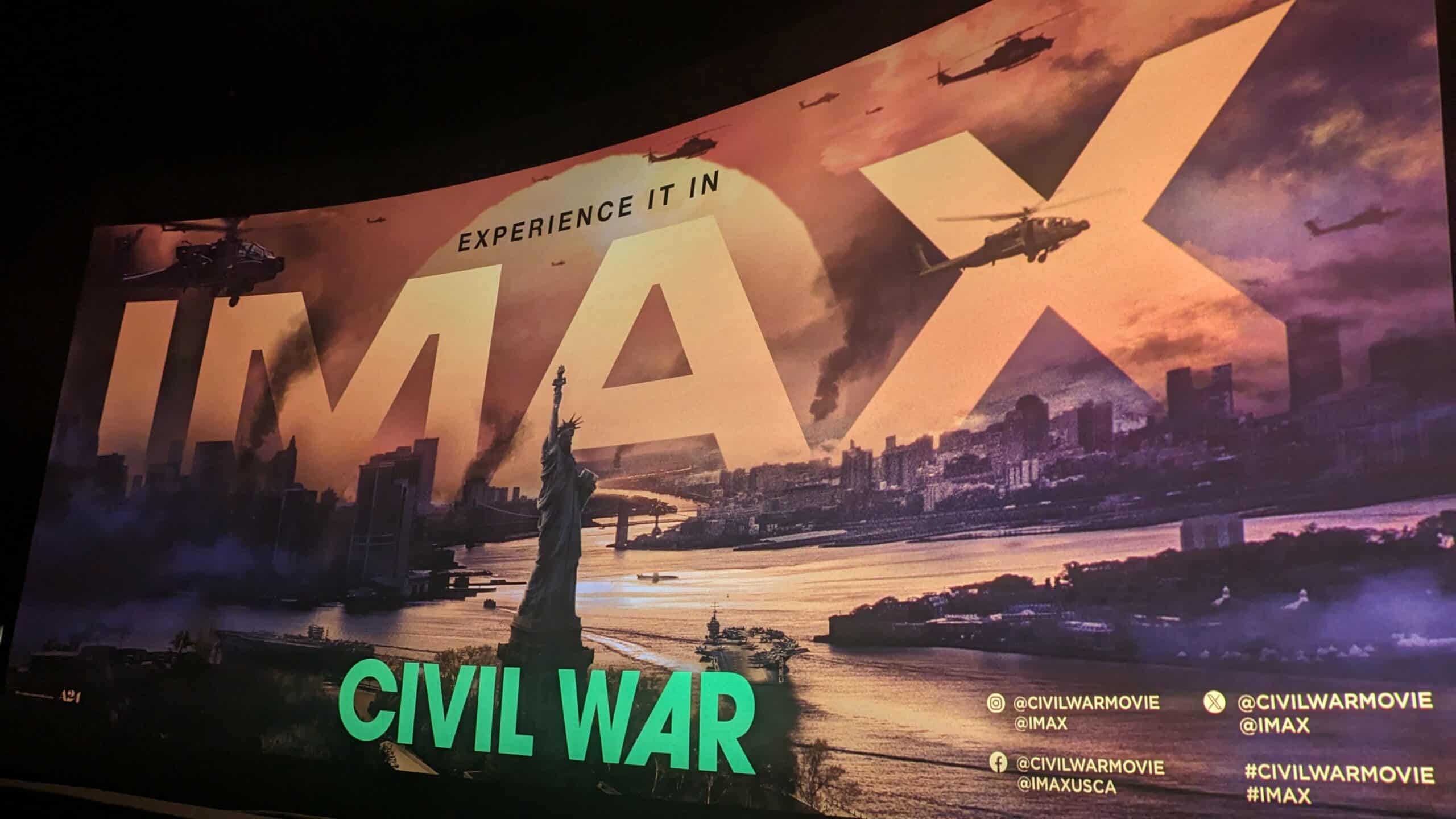 Title Card Civil War 2024 in IMAX scaled