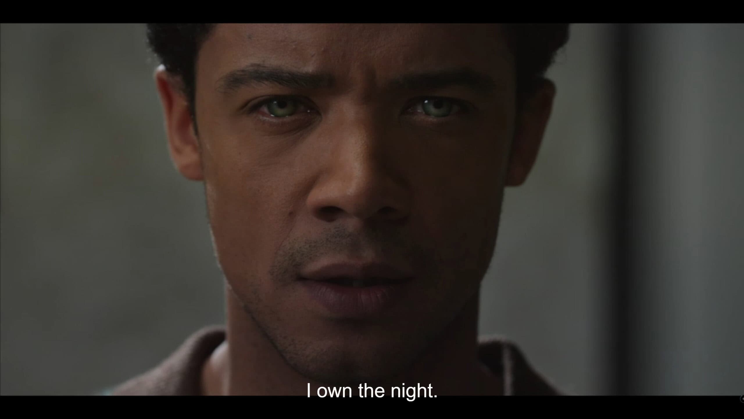 Jacob Anderson as Louis after Daniel releases "Interview With The Vampire" and vampires across the world threaten Louis. Thus leading him to give his address and say "Come get me."