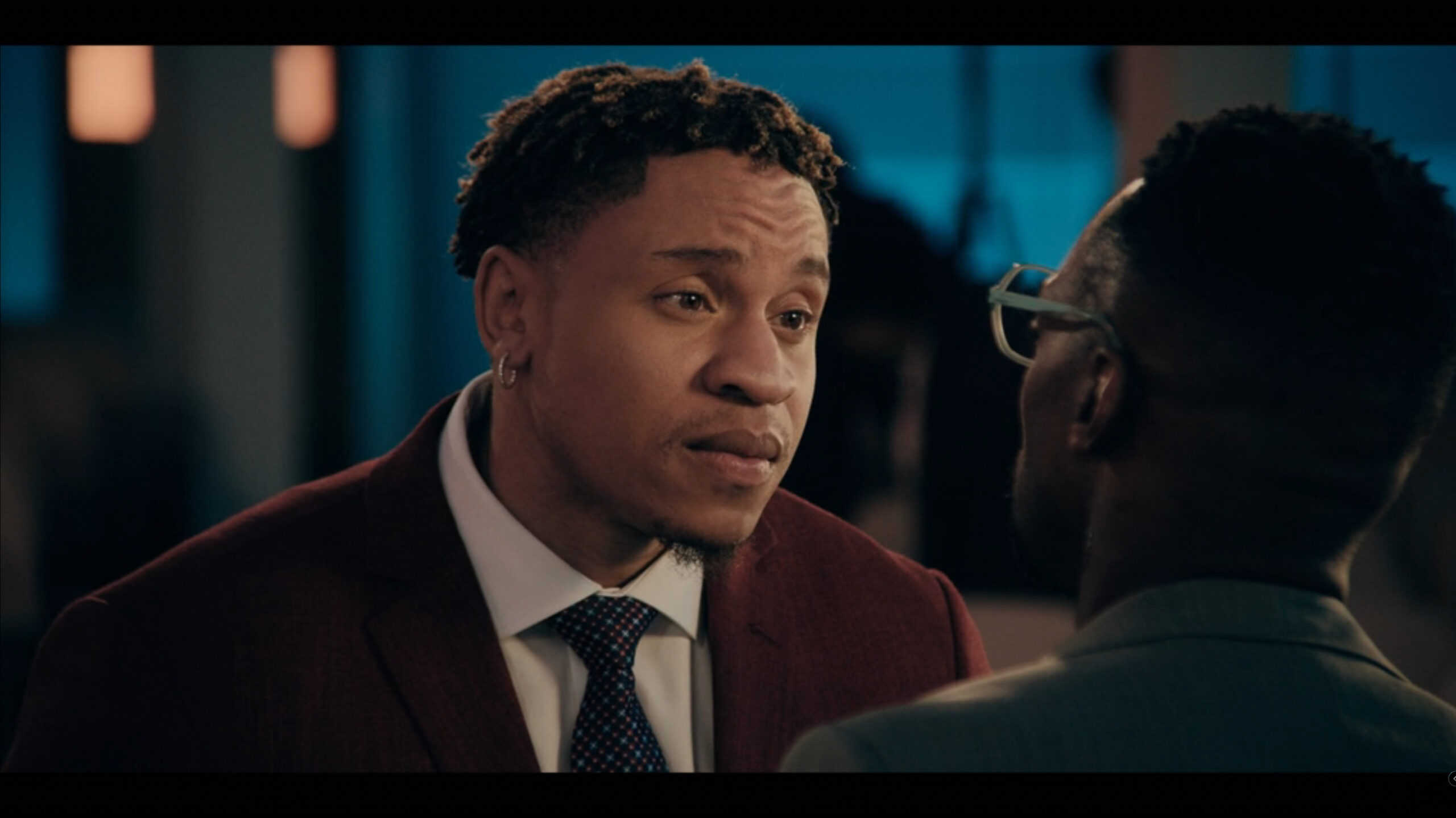 Rotimi as Charles blackmailing Pastor Ezekiel into giving him a job