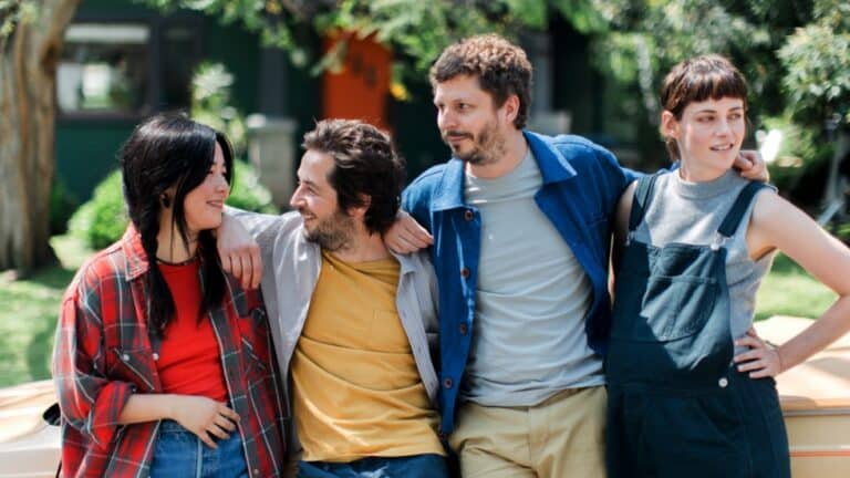 Tallie (Maya Erskine), Rickey (Michael Angarano), Glenn (Michael Cera) and Rosie (Kristen Stewart)