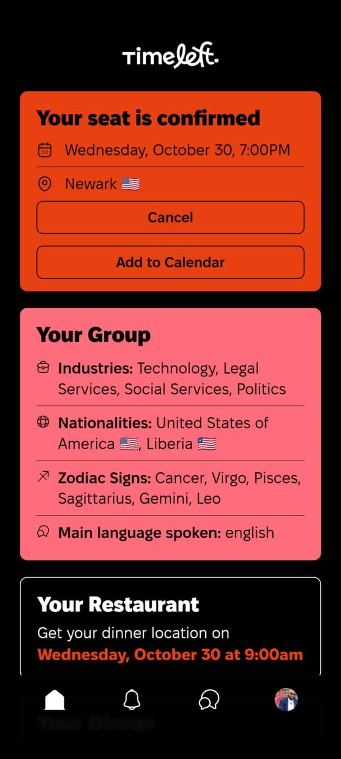 Timeleft (The Strangers Meeting For Dinner App) - Review