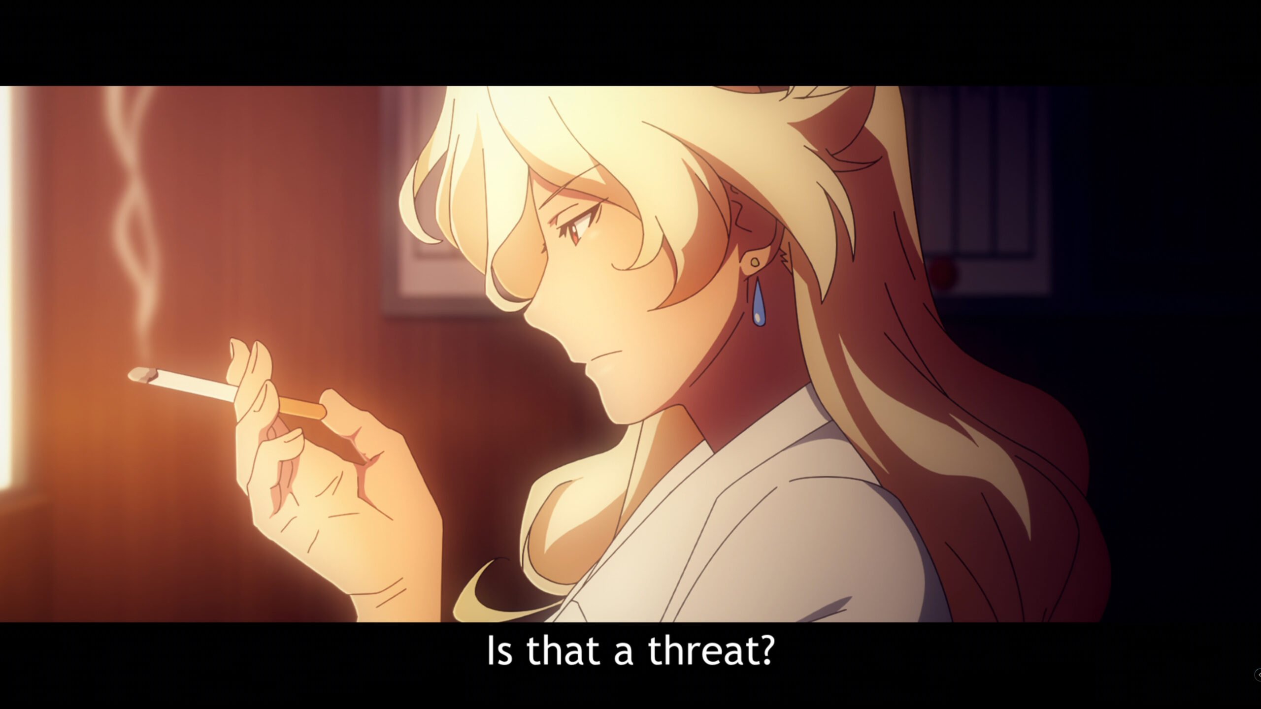 Headmaster Ichiru Sengoku smoking and talking about SORD responding to the hostage situation