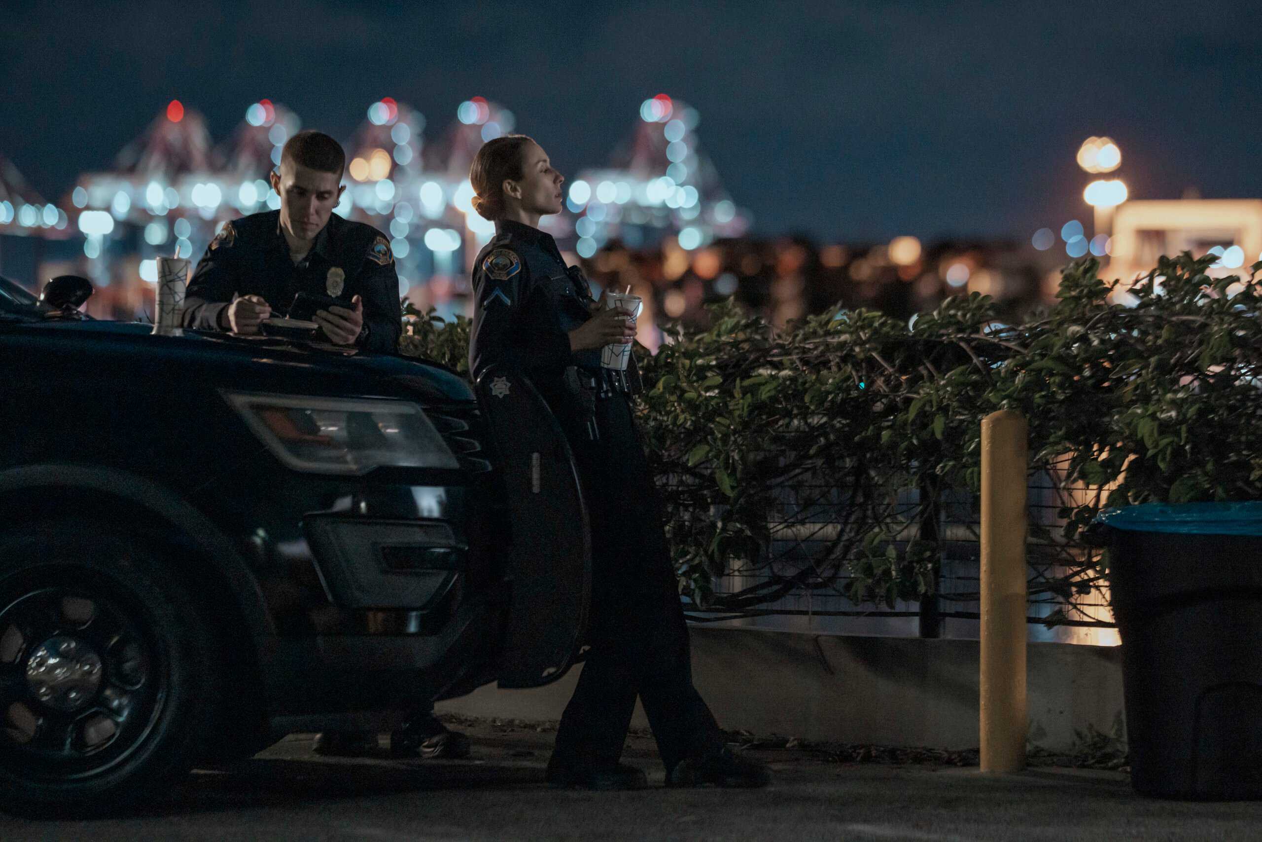 | Troian Bellisario Traci Harmon Brandon Larracuente Alex Diaz in On Call Photo Credit Amazon MGM Studios scaled