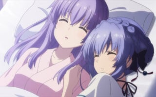 Ai and Ao sharing Ai's hospital bed - Summer Pockets Season 1 Episode 13 “A Pair Of Butterflies”