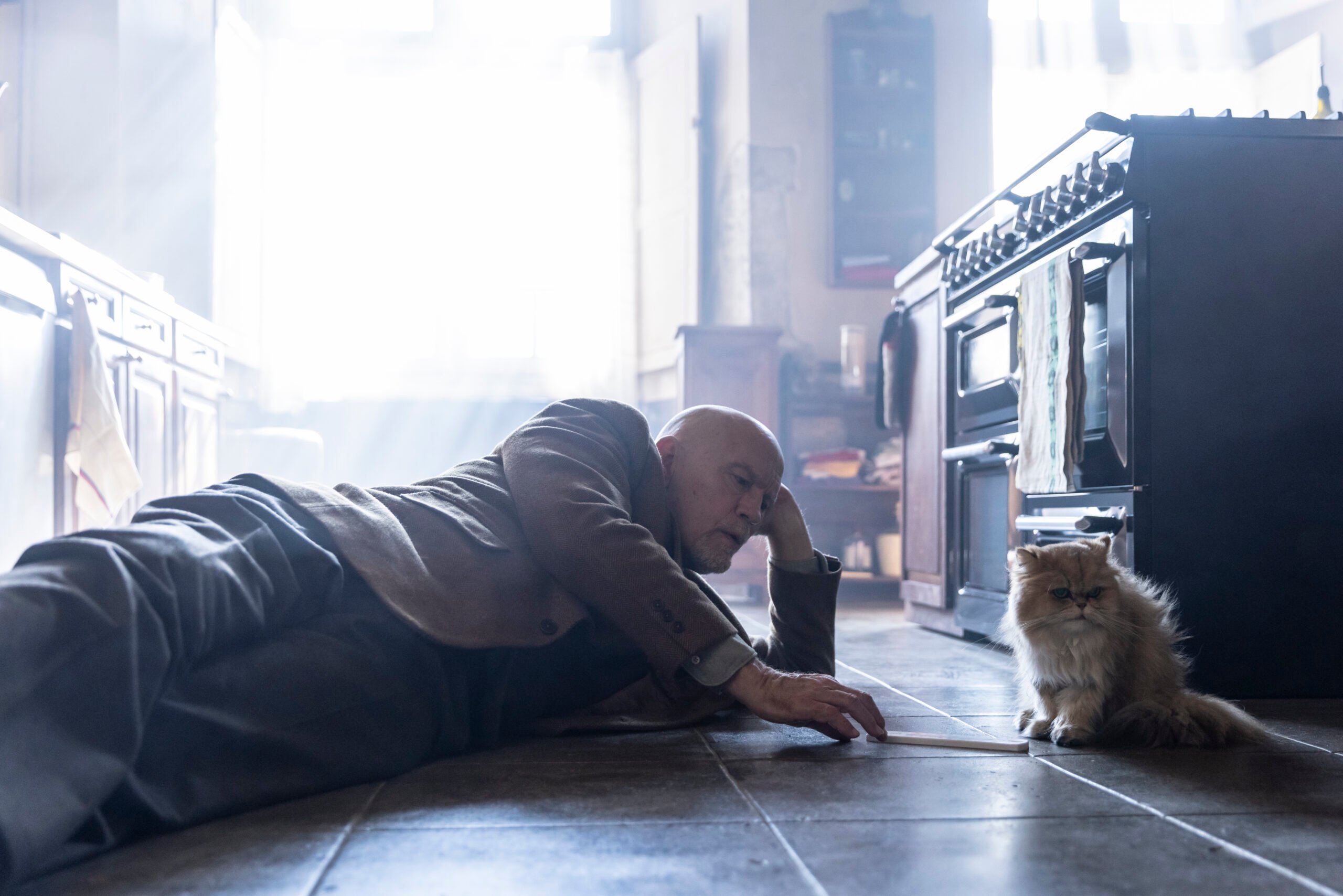 Andrew Blake (John Malkovich) laying on the floor, watching a cat – Mr. Blake At Your Service | Andrew Blake John Malkovich – Mr. Blake At Your Service Source Sunrise Films 3 scaled Andrew Blake (John Malkovich) laying on the floor, watching a cat – Mr. Blake At Your Service