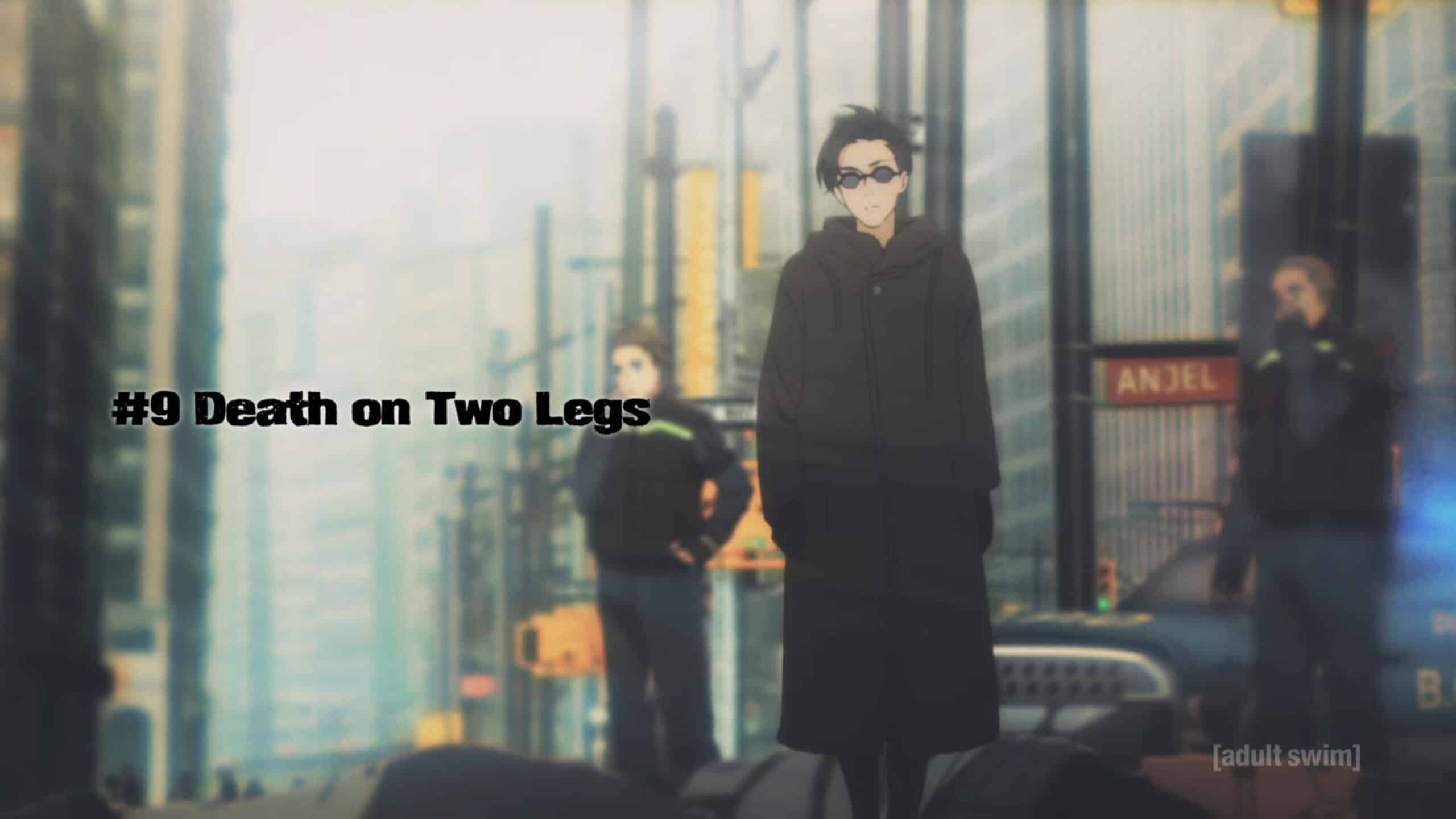 Title Card featuring HQ (Koki Uchiyama) walking past dead bodies