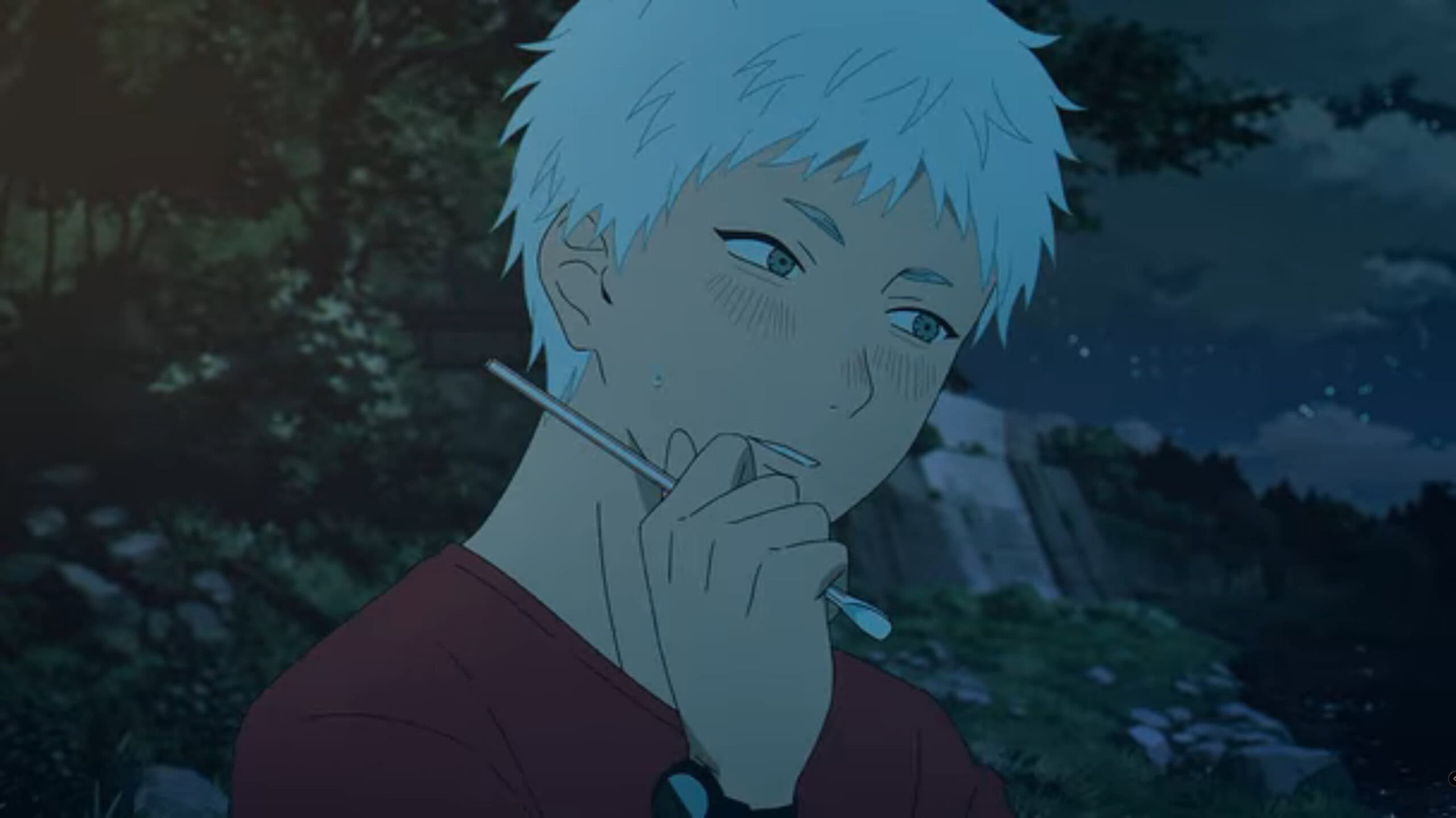 Hikaru blushing - The Summer Hikaru Died Season 1 Episode 4