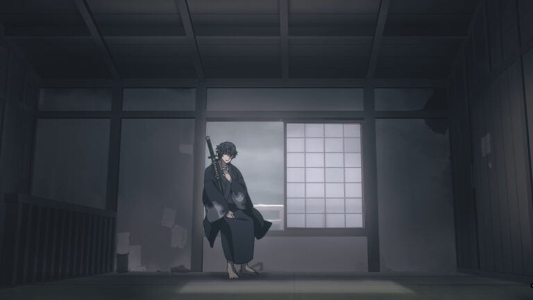 Jinya in a empty room, sitting on a window sill - Sword Of The Demon Hunter Season 1 Episode 14