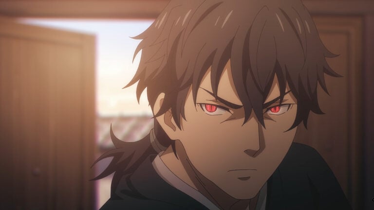Jinya showing his demon eyes for a threat - Sword Of The Demon Hunter Season 1 Episode 15