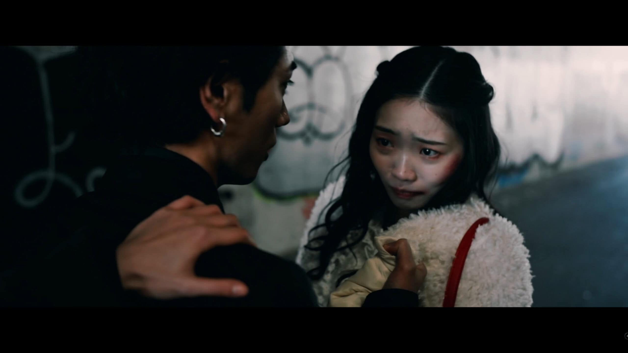 Maho (Ayaka Higashino) with her abusive boyfriend – Ghost Killer