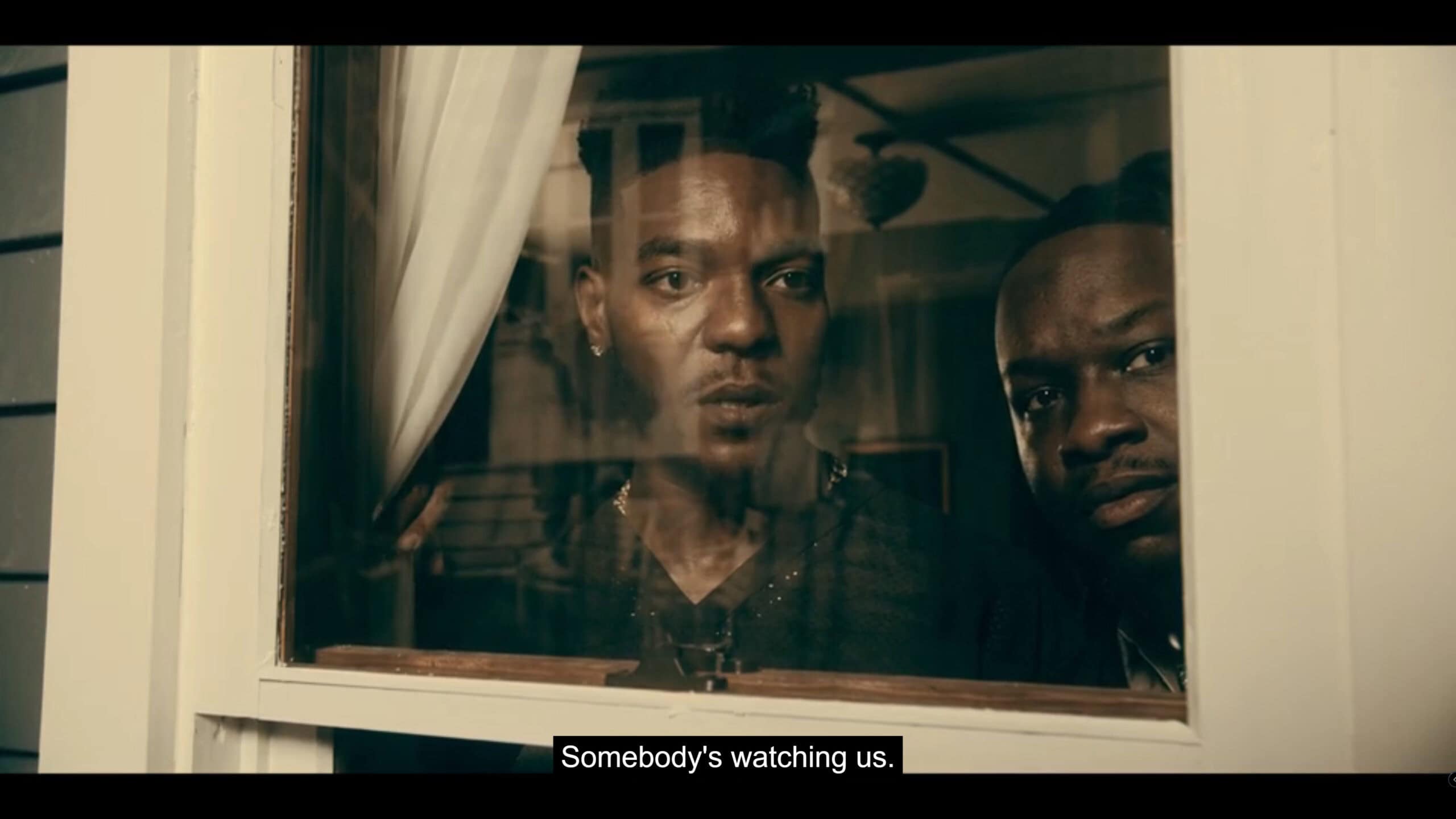Reg and Hannibal realizing they are being watched - The Chi Season 7 Episode 10