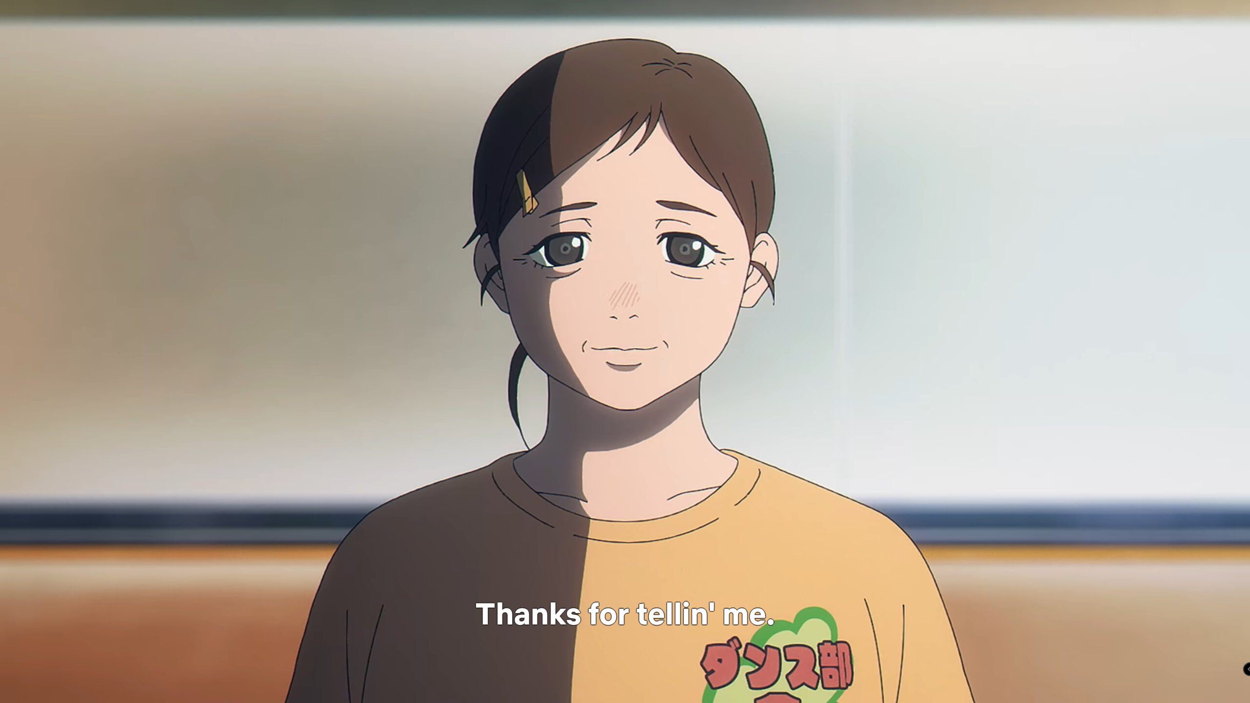 Rie Kurebayashi (Wakana Kowaka) thanking Yoshiki for having lunch with him - The Summer Hikaru Died Season 1 Episode 3