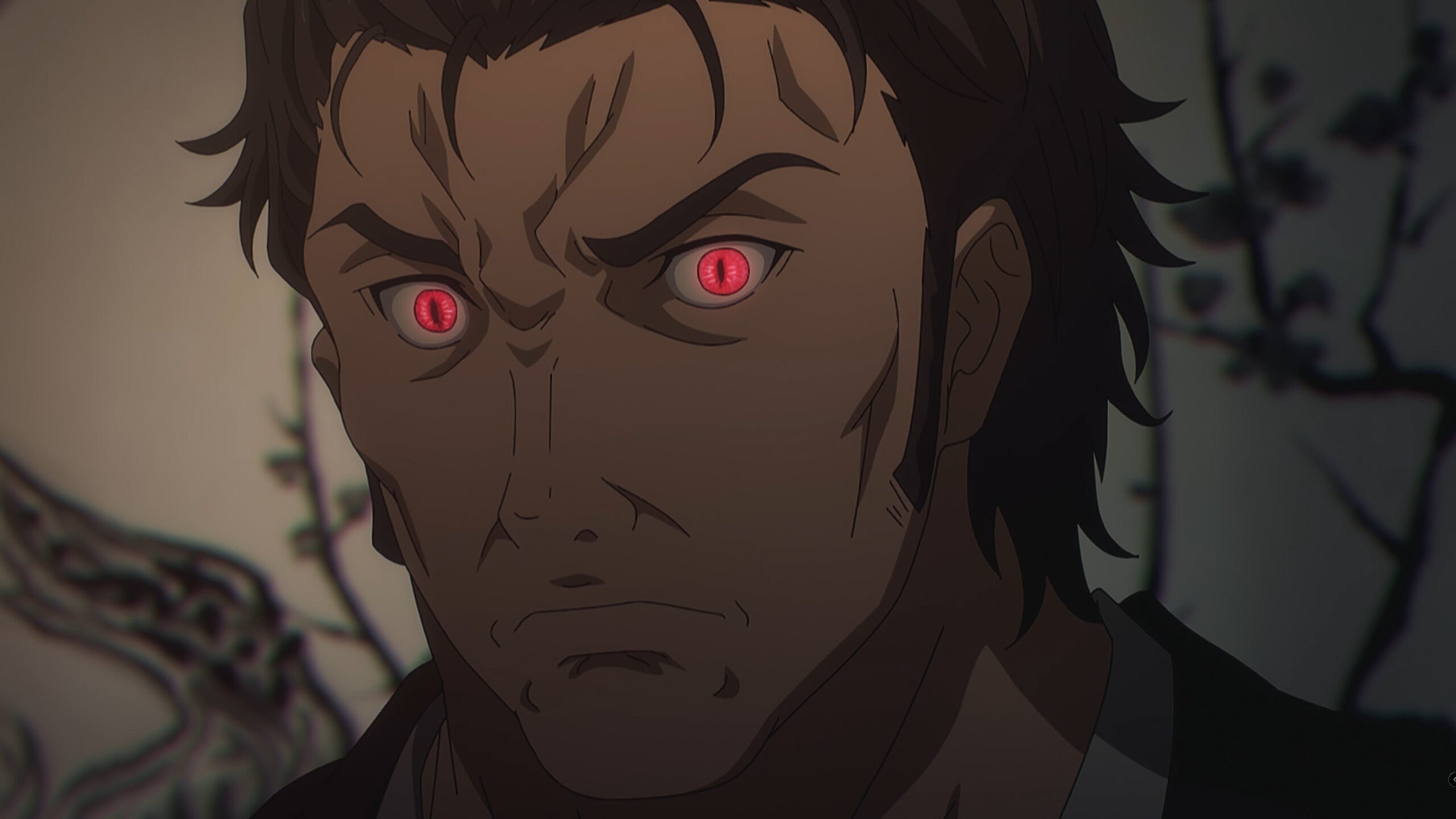 Tsuchiura (Kenichiro Matsuda) revealing he is a demon - Sword Of The Demon Hunter Season 1 Episode 15