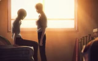 Yoshiki and Hikaru in a closet, before Yoshiki explores Hikaru's body - The Summer Hikaru Died
