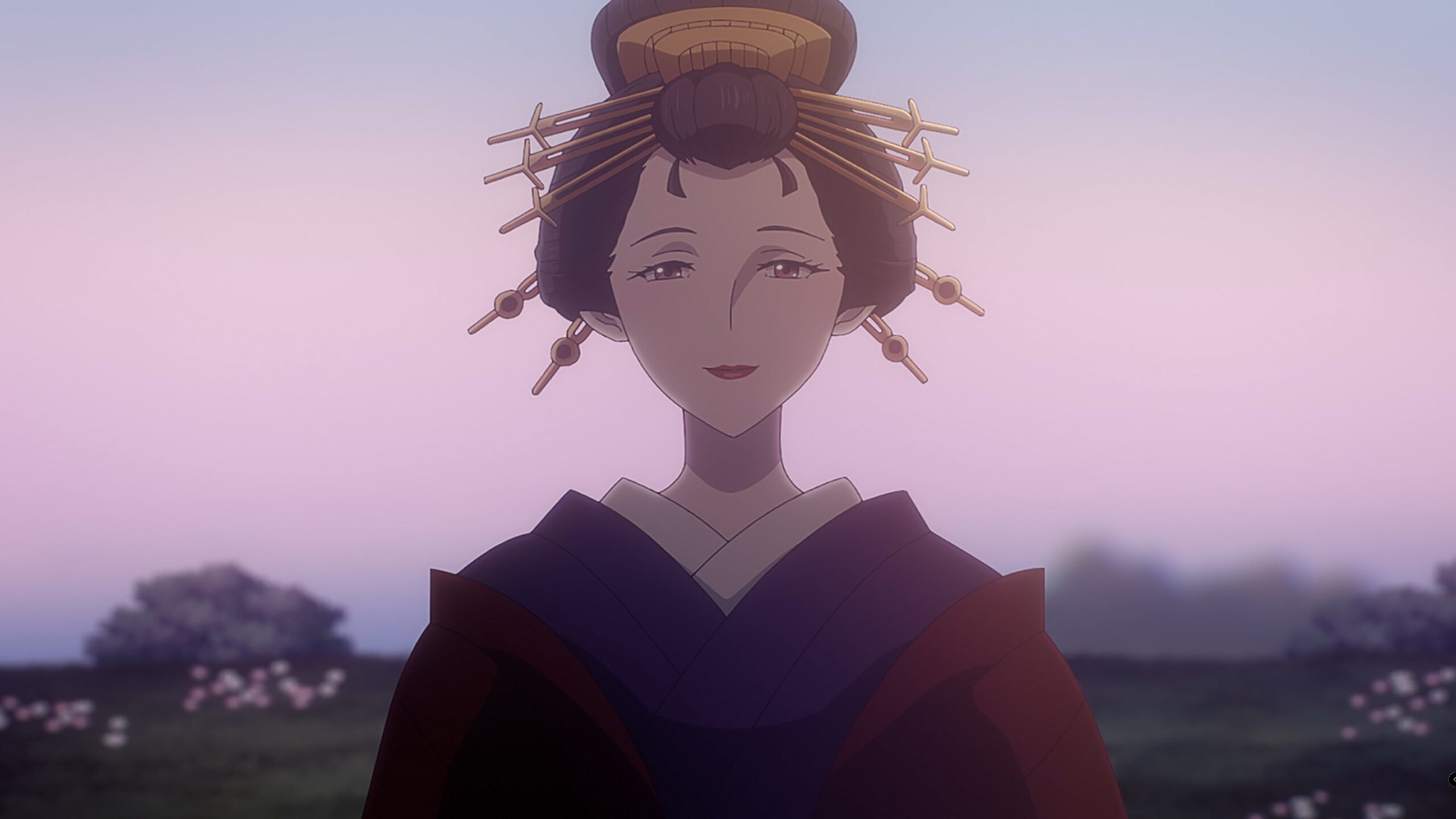 Yunagi (Yōko Fujita) in the falsehood made for Jinya - Sword Of The Demon Hunter Season 1 Episode 16
