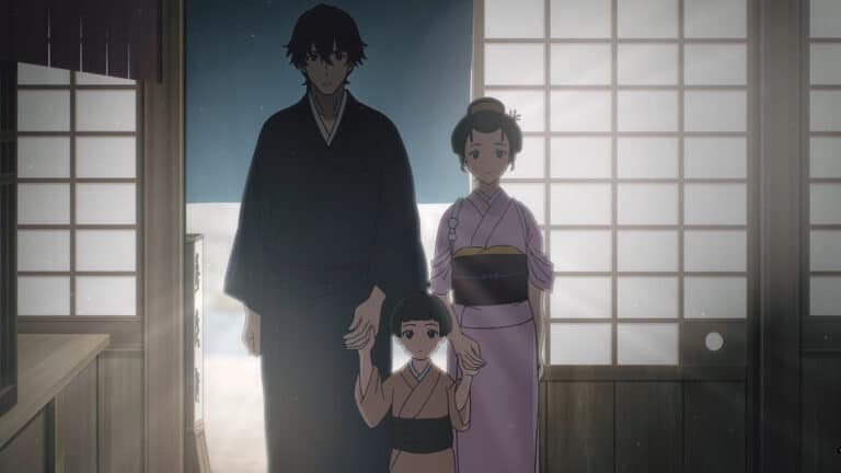 Jinya, Nomari, and Ofuu standing next to each other as asked - Sword of the Demon Hunter Season 1 Episode 19