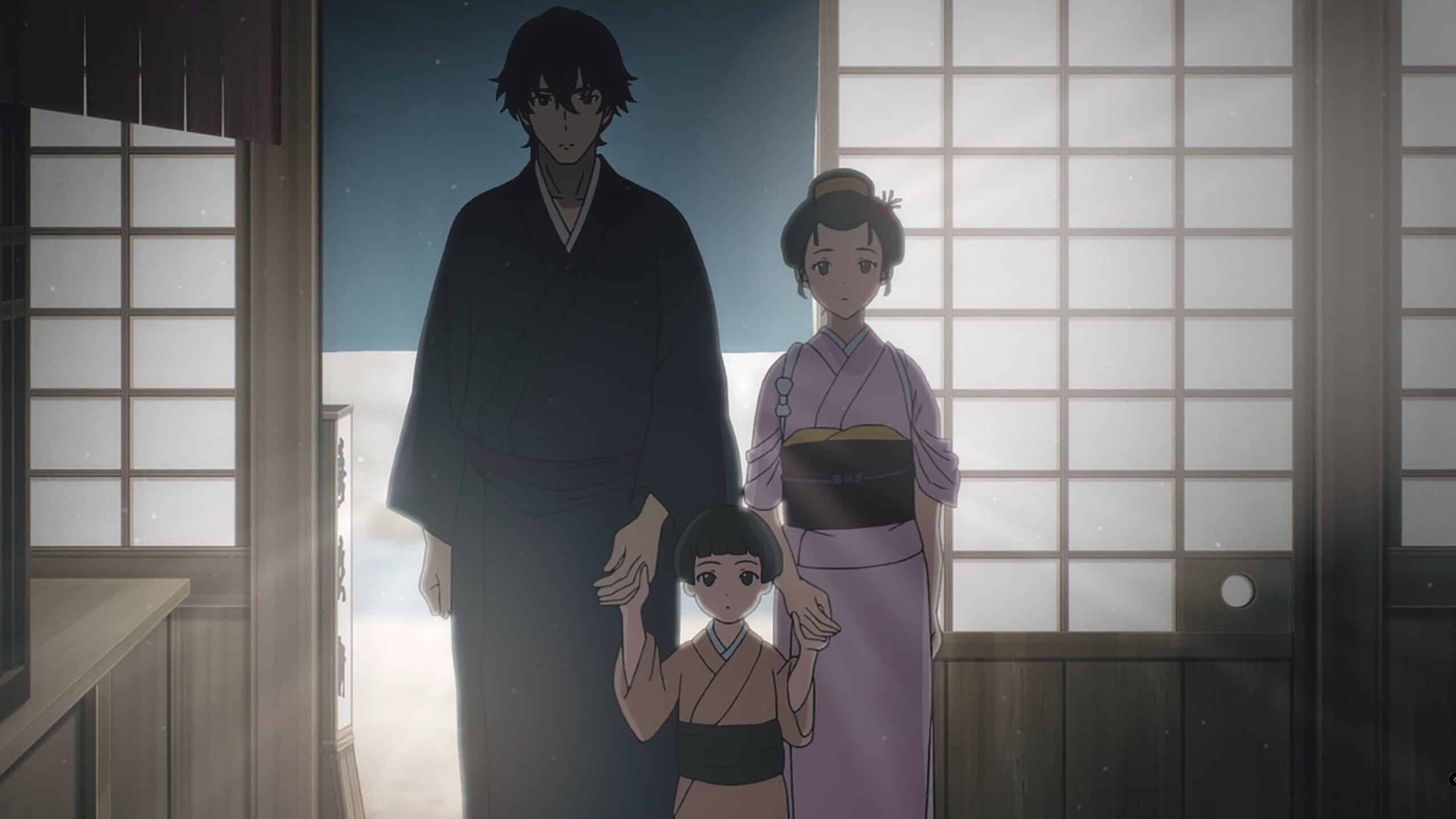 Jinya, Nomari, and Ofuu standing next to each other as asked - Sword of the Demon Hunter Season 1 Episode 19