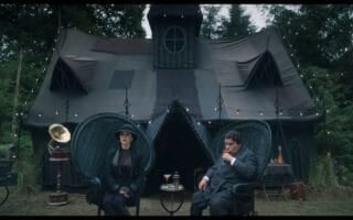 Morticia and Gomez glamping - Wednesday Season 2 Episode 3