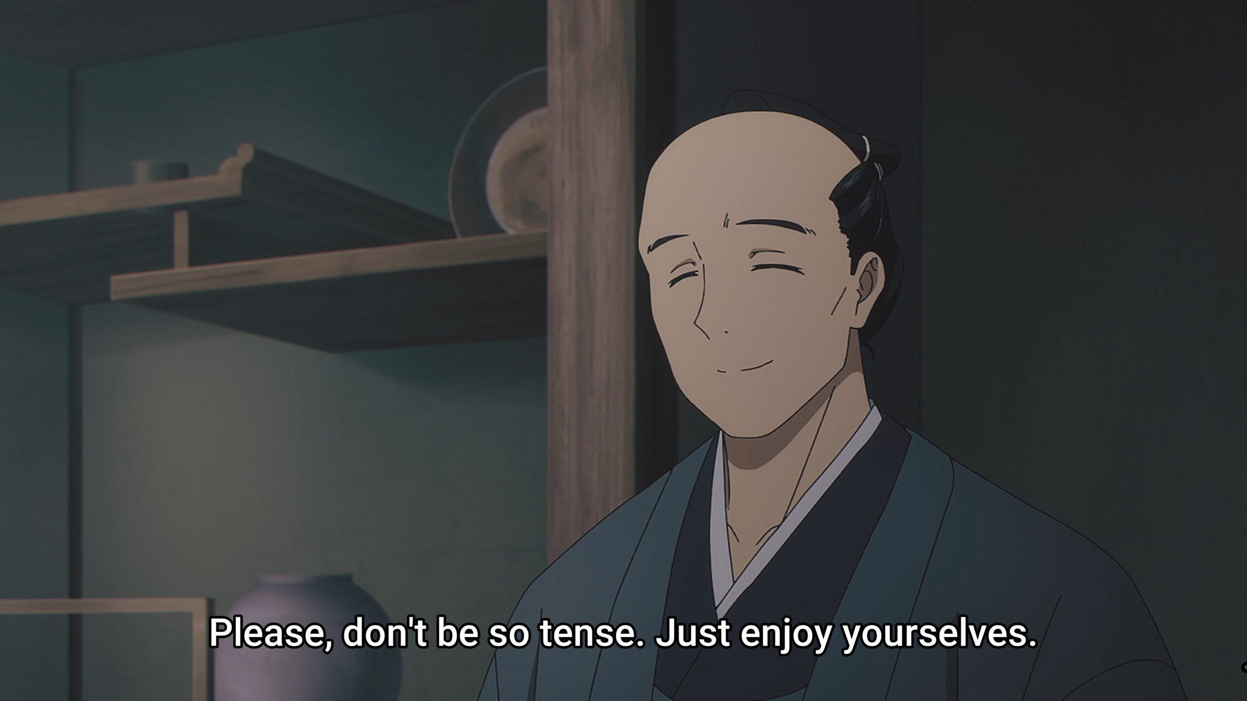 Naotsugu hosting a tea ceremony - Sword Of The Demon Hunter Season 1 Episode 18
