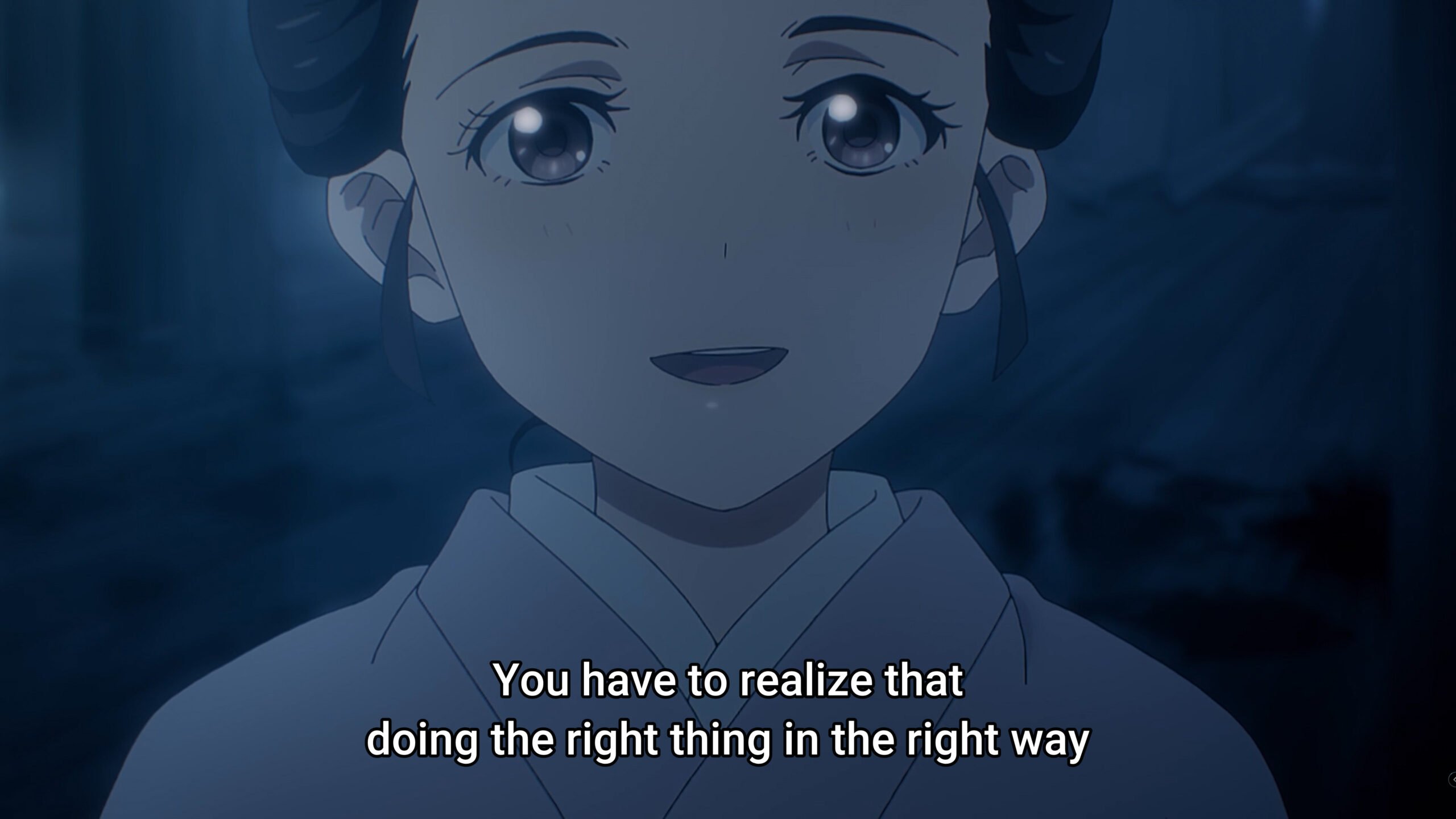 Ofuu giving advice to Jinya - Sword Of The Demon Hunter Season 1 Episode 20