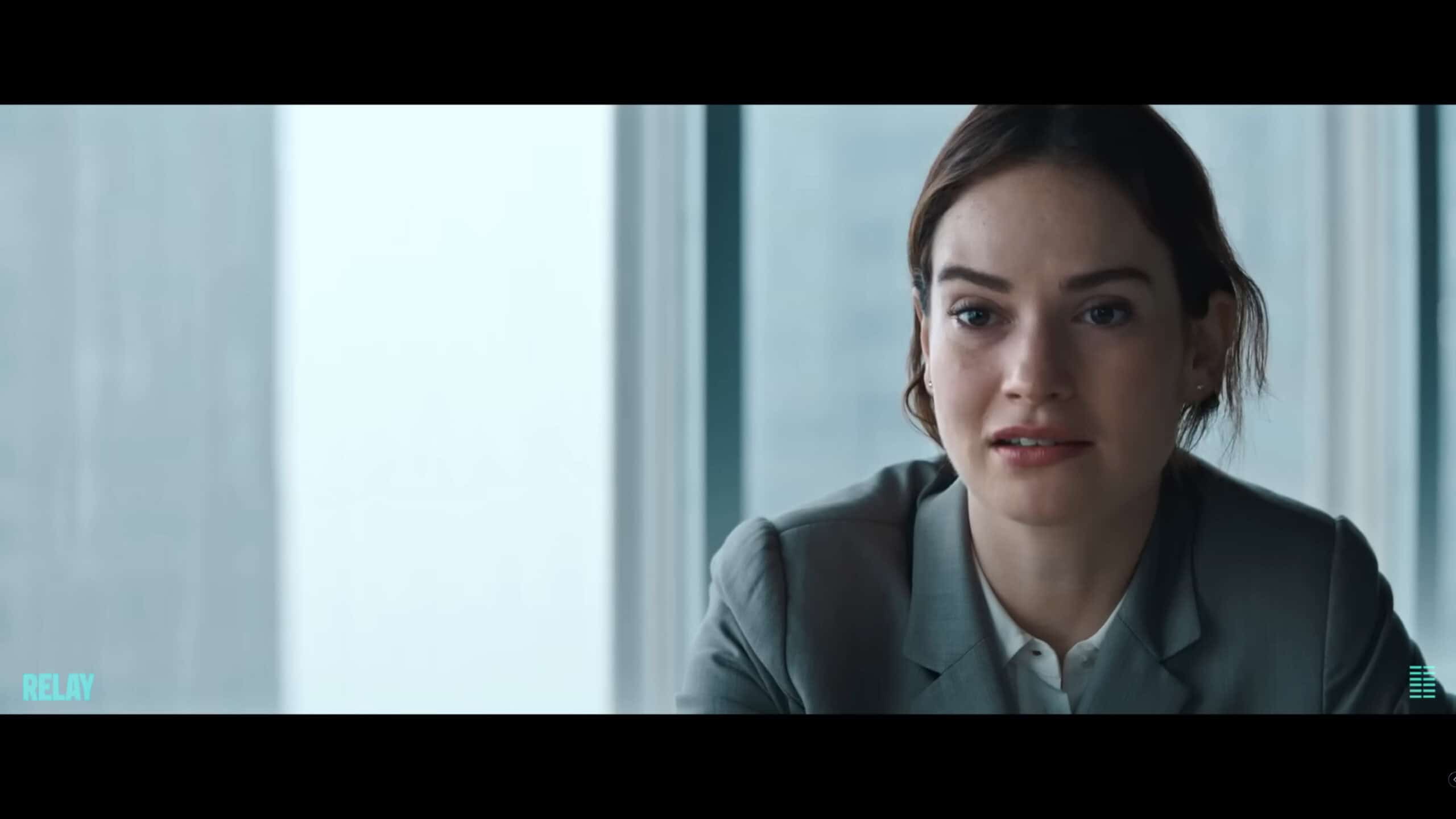 Sarah (Lily James) talking to a lawyer, trying to figure a way to get out of her situation – Relay