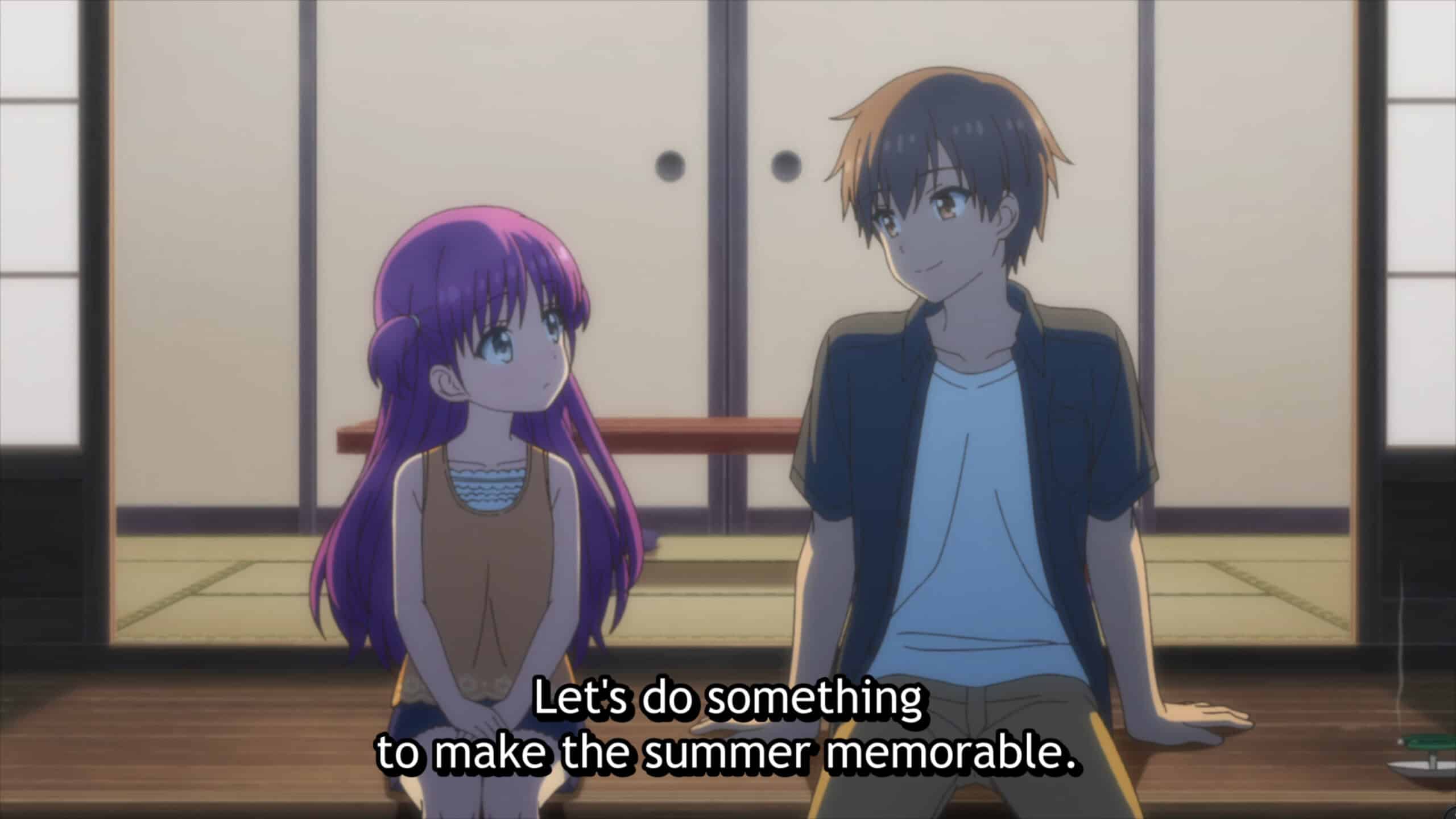 Umi and Takahara, as Takahara dedicates himself to giving Umi a good summer - Summer Pockets Season 1 Episode 18