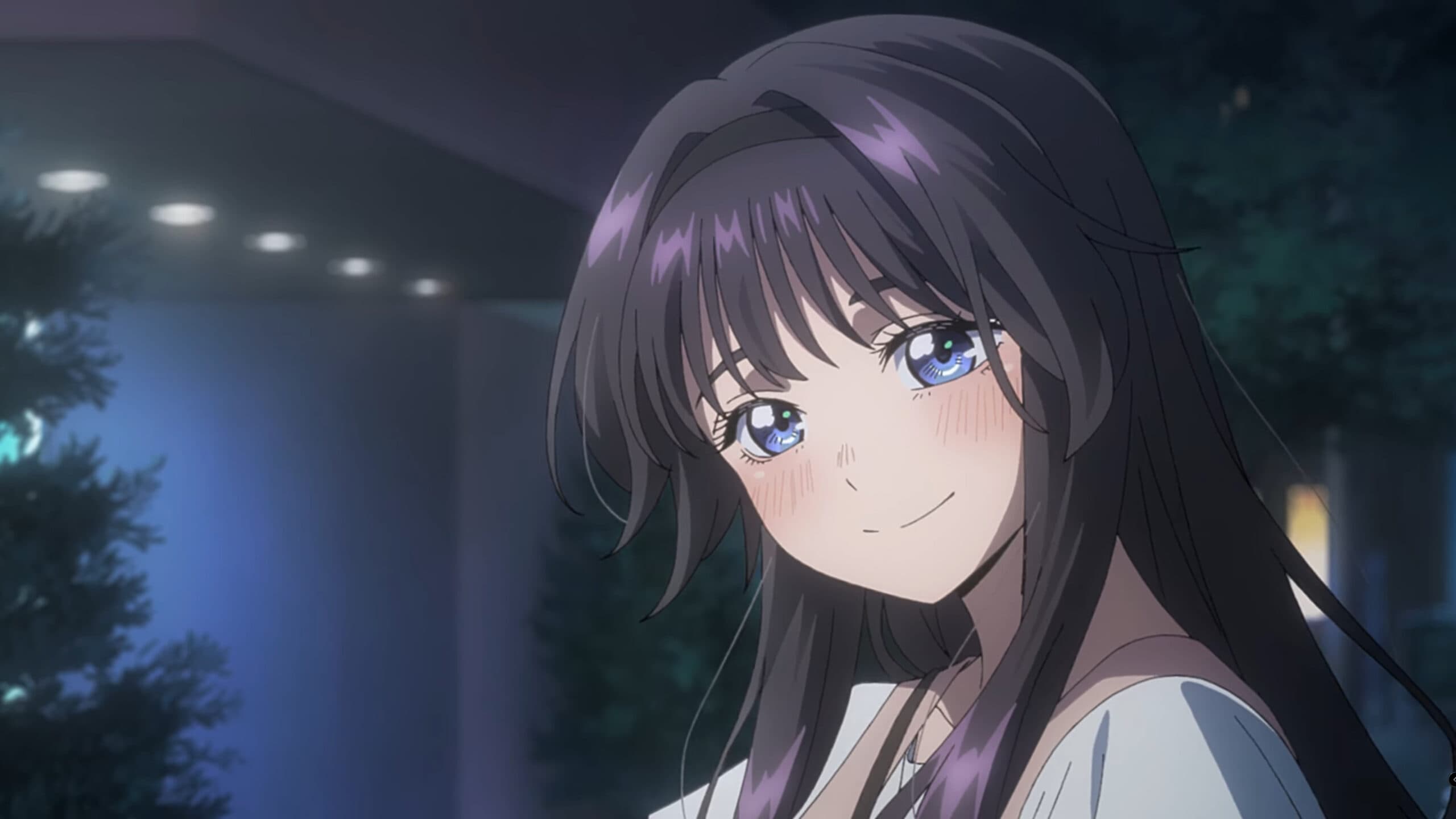Karuka Waguri (Honoka Inoue) smiling at Rintaro and reassuring him that he doesn't come off scary - The Fragrant Flower Blooms With Dignity Season 1 Episode 1