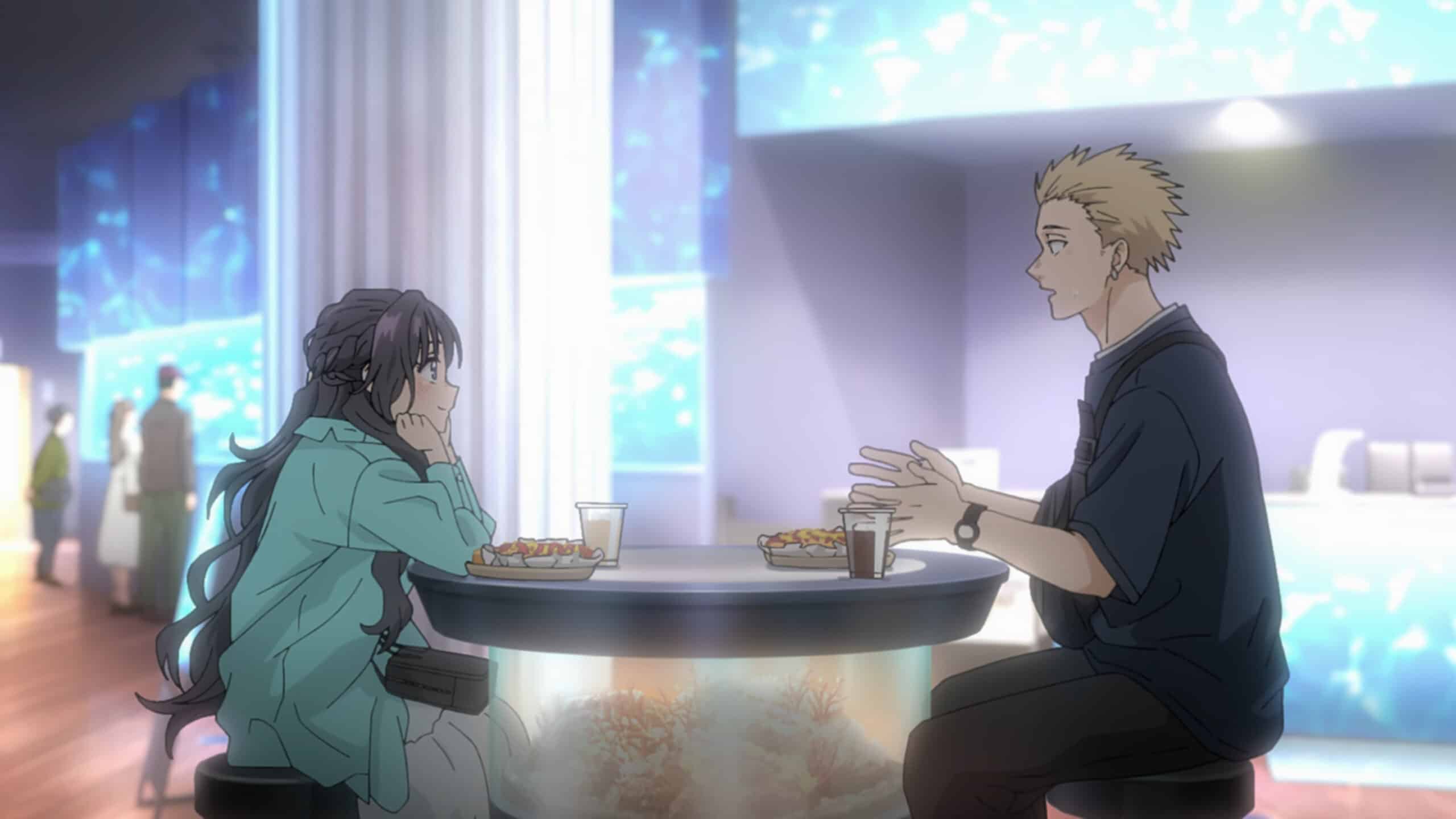 Kaoruko and Rintaro eating on their date - The Fragrant Flower Blooms With Dignity Season 1 Episode 8
