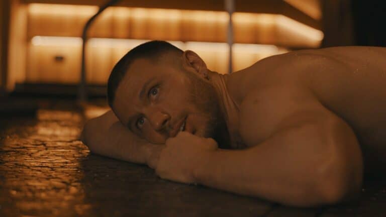 Kell (Jeremy Feight) laying down at the spa – Spa Night