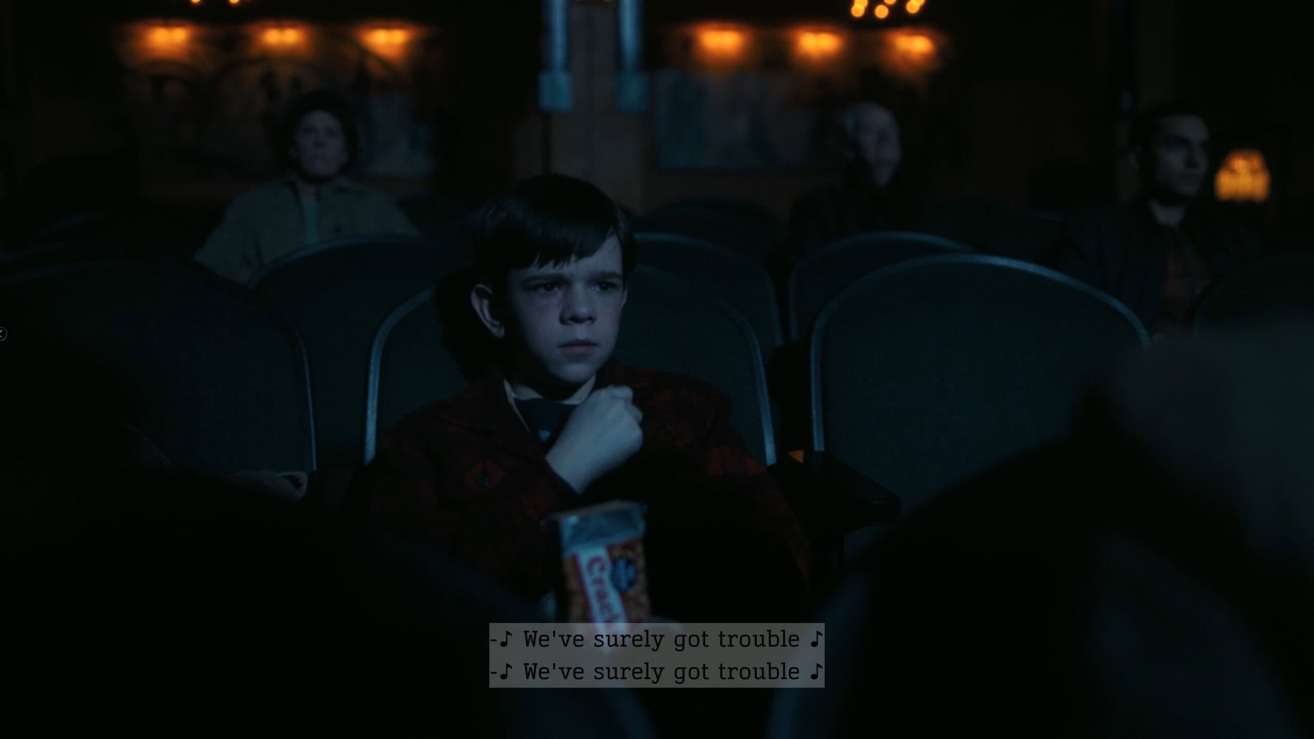 Matty (Miles Ekhardt) watching The Music Man - IT Welcome To Derry Season 1 Episode 1