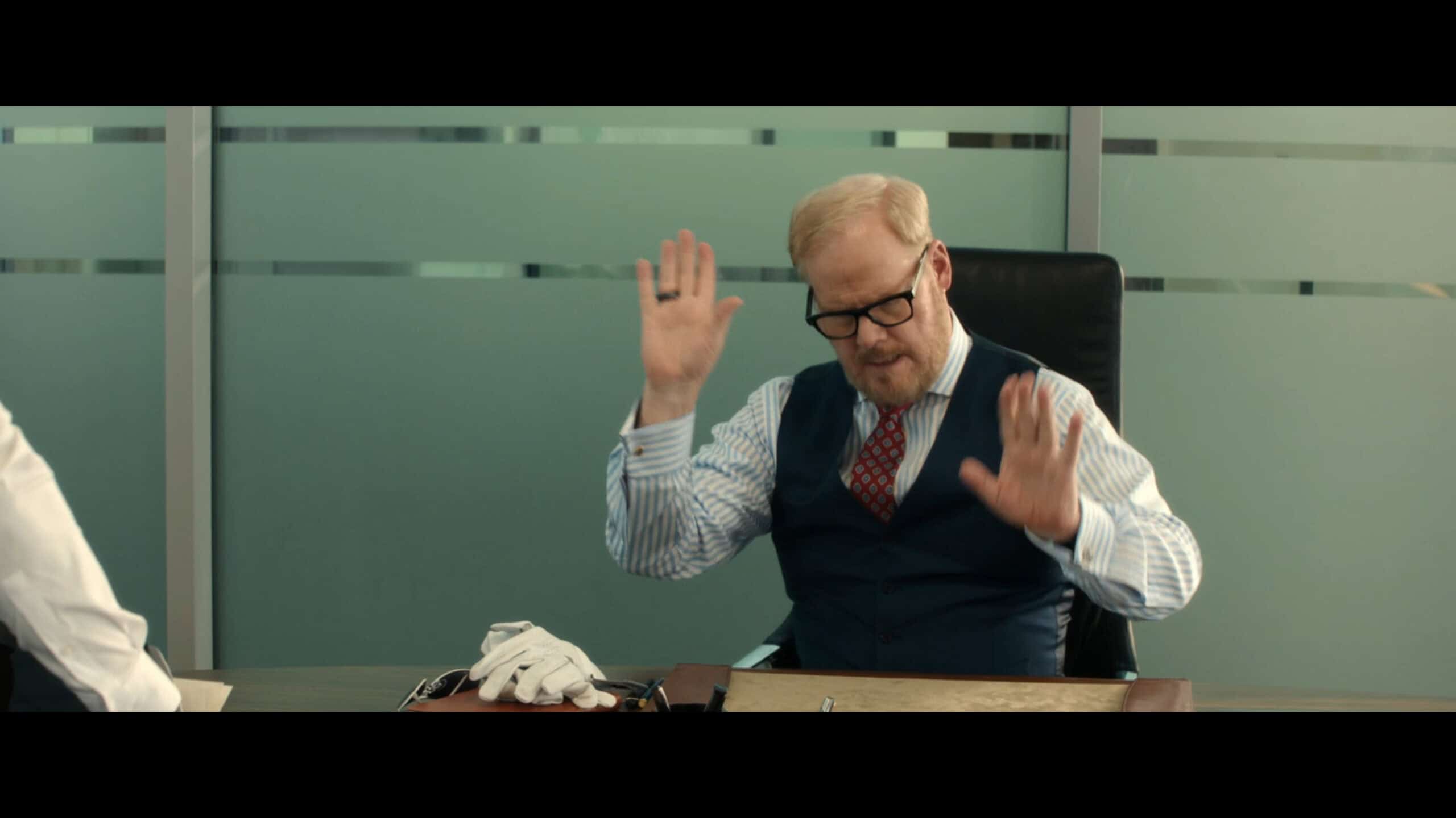 Mr. Miller (Jim Gaffigan) stopping someone talking – Maintenance Required