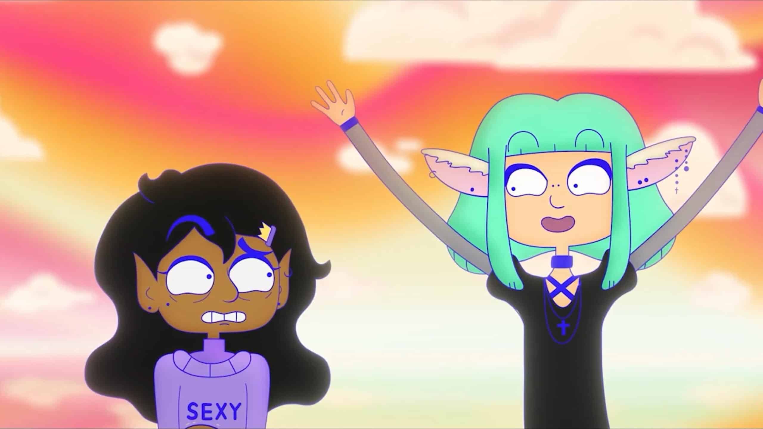 Saira (Shabana Azeez) and Willow (Gemma Chua-Tran) as Saira realizes how high energy Willow is – Lesbian Space Princess