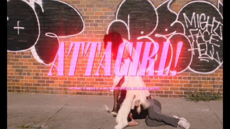 Title Card featuring someone getting beat up – Attagirl!